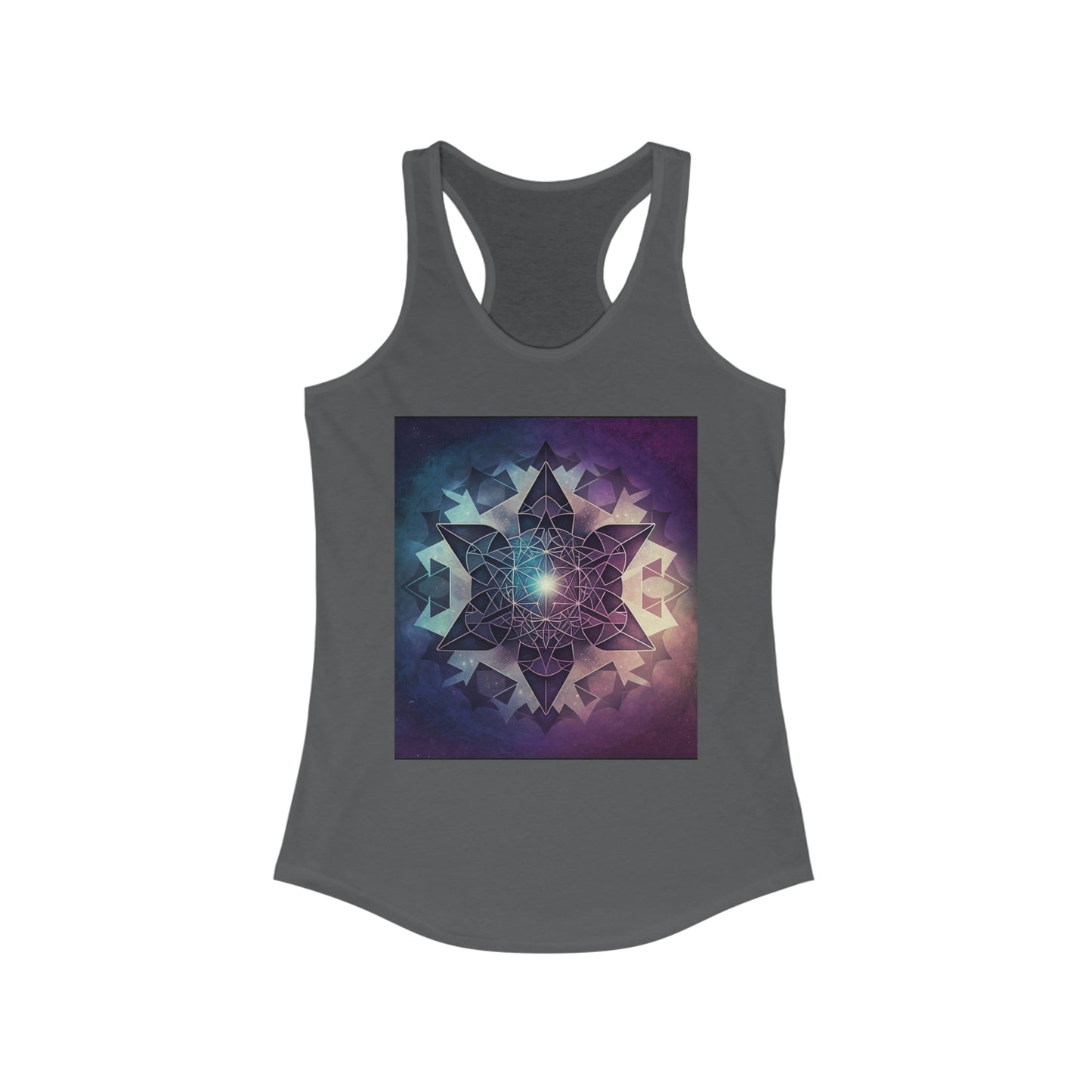 Geometric Racerback Tank Tops for Women, Graphic Tank Top, Geometric Pattern Black Tank Top, Summer Graphic Tank