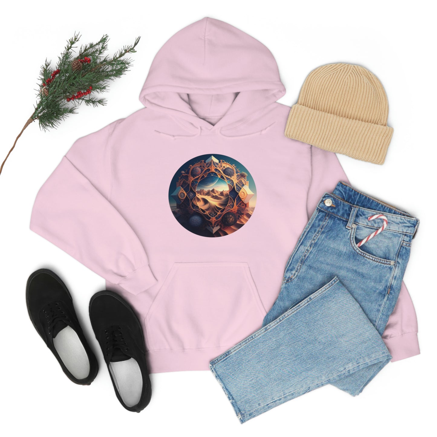 Desert Hoodie, Fantasy Mountain Hoodie, Aesthetic Hoodie with Pocket, Mythical Creatures Hoodie, Comfy Hoodie