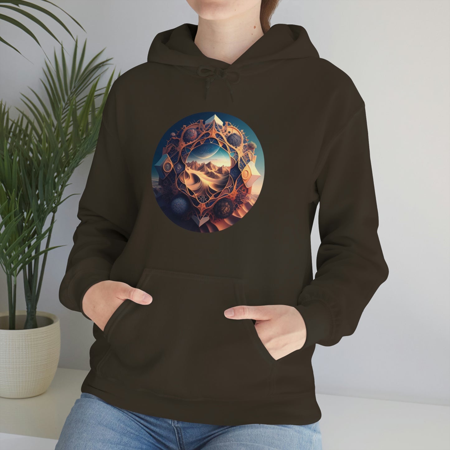 Desert Hoodie, Fantasy Mountain Hoodie, Aesthetic Hoodie with Pocket, Mythical Creatures Hoodie, Comfy Hoodie