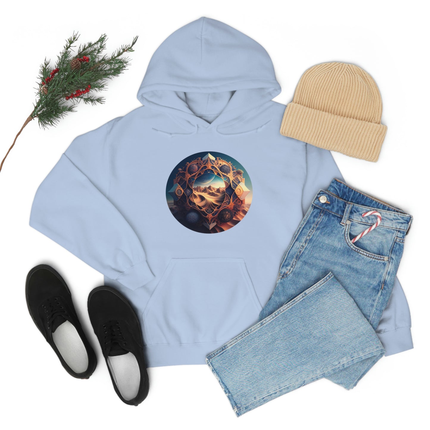 Desert Hoodie, Fantasy Mountain Hoodie, Aesthetic Hoodie with Pocket, Mythical Creatures Hoodie, Comfy Hoodie