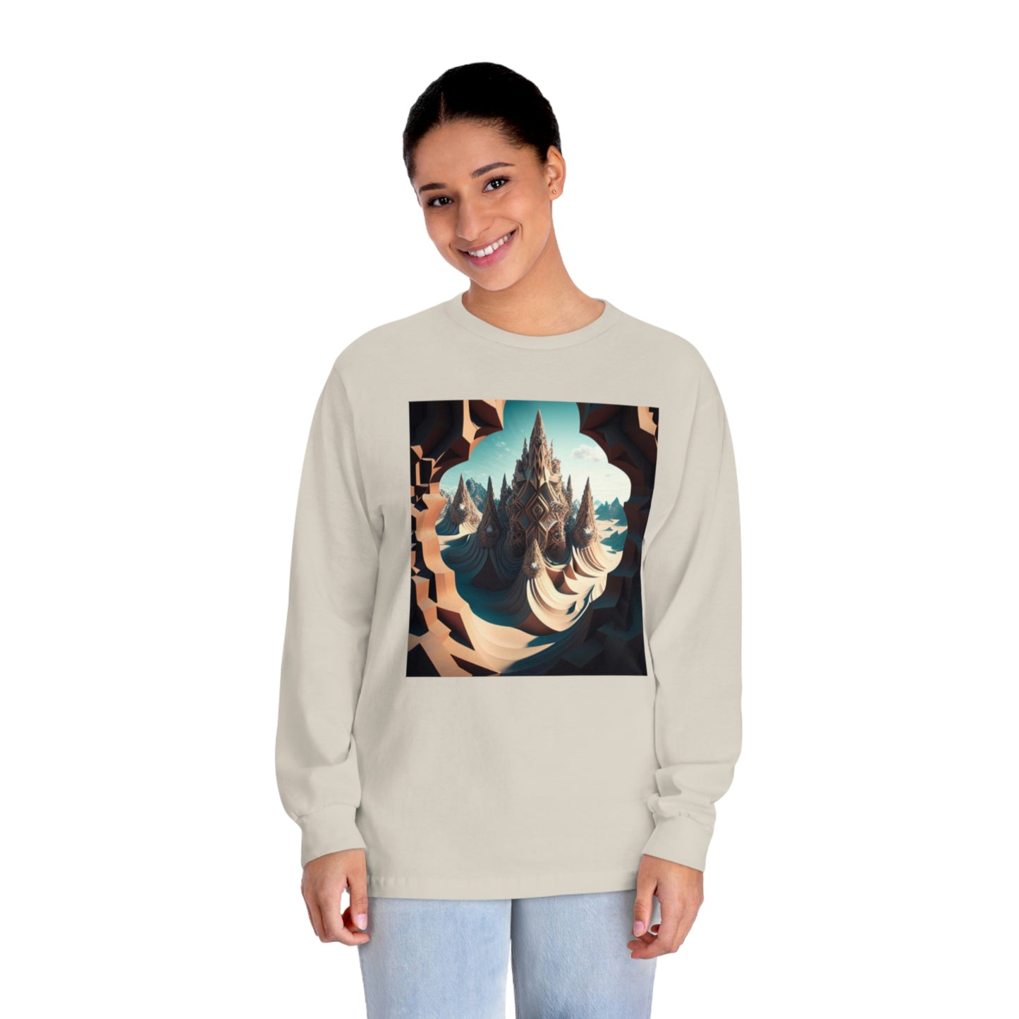 Desert Shirt, Sacred Desert Long Sleeve Shirt, Fantasy Clothing Vacation Shirt, Adventure Shirt, Soft Cotton Travel Shirt