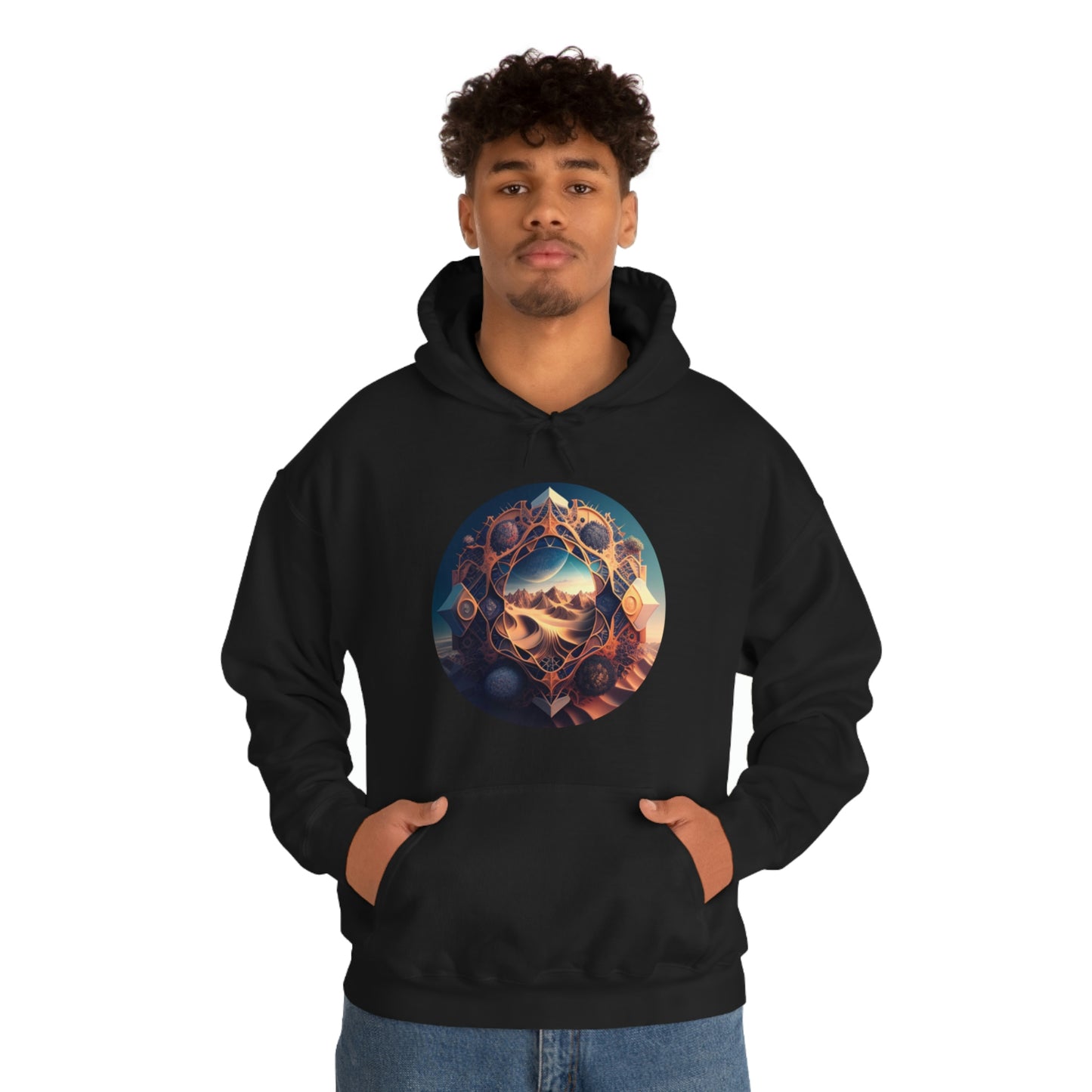 Desert Hoodie, Fantasy Mountain Hoodie, Aesthetic Hoodie with Pocket, Mythical Creatures Hoodie, Comfy Hoodie