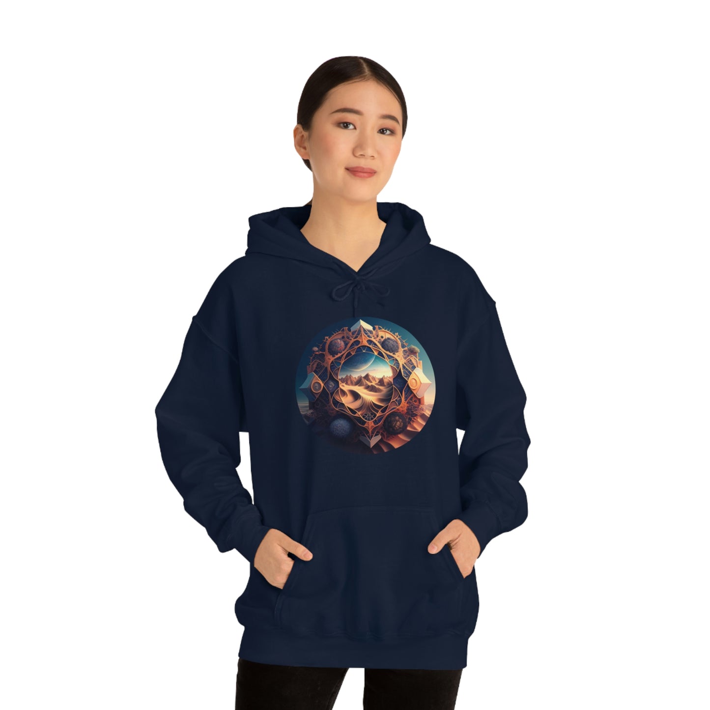 Desert Hoodie, Fantasy Mountain Hoodie, Aesthetic Hoodie with Pocket, Mythical Creatures Hoodie, Comfy Hoodie