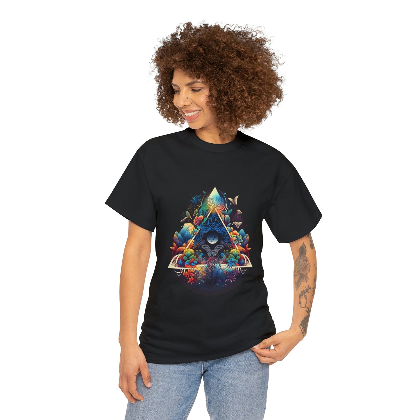 Colorful Geometric Shirt, Botanical Shirt, Rainbow Clothing Butterfly Shirt, Summer Good Vibes Shirt, Nature Shirt, Flower Shirt