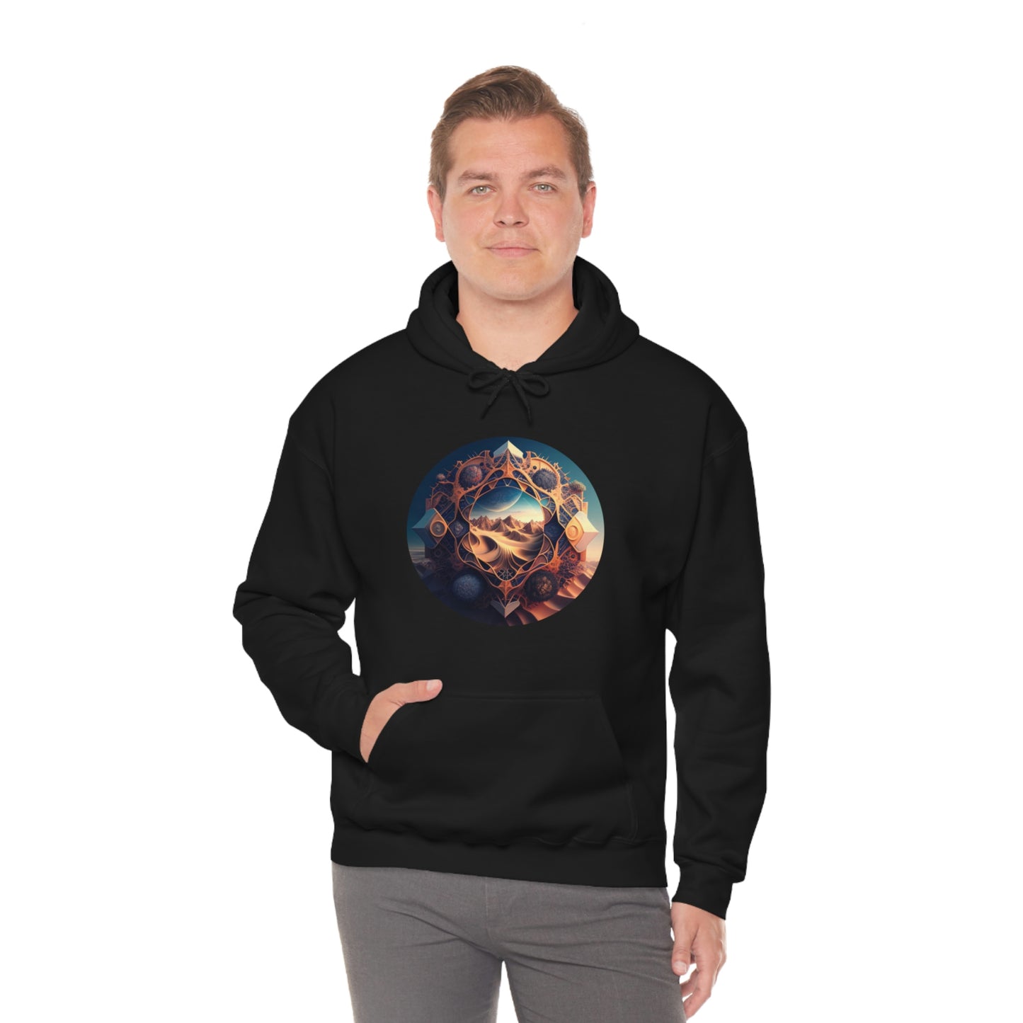 Desert Hoodie, Fantasy Mountain Hoodie, Aesthetic Hoodie with Pocket, Mythical Creatures Hoodie, Comfy Hoodie