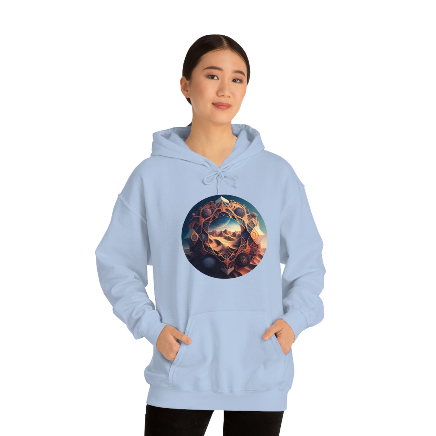 Desert Hoodie, Fantasy Mountain Hoodie, Aesthetic Hoodie with Pocket, Mythical Creatures Hoodie, Comfy Hoodie