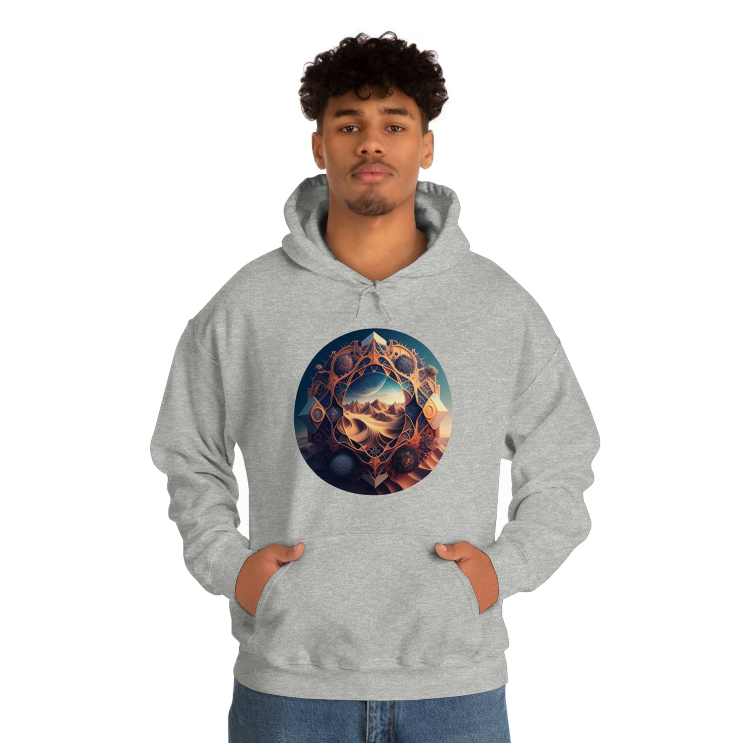 Desert Hoodie, Fantasy Mountain Hoodie, Aesthetic Hoodie with Pocket, Mythical Creatures Hoodie, Comfy Hoodie
