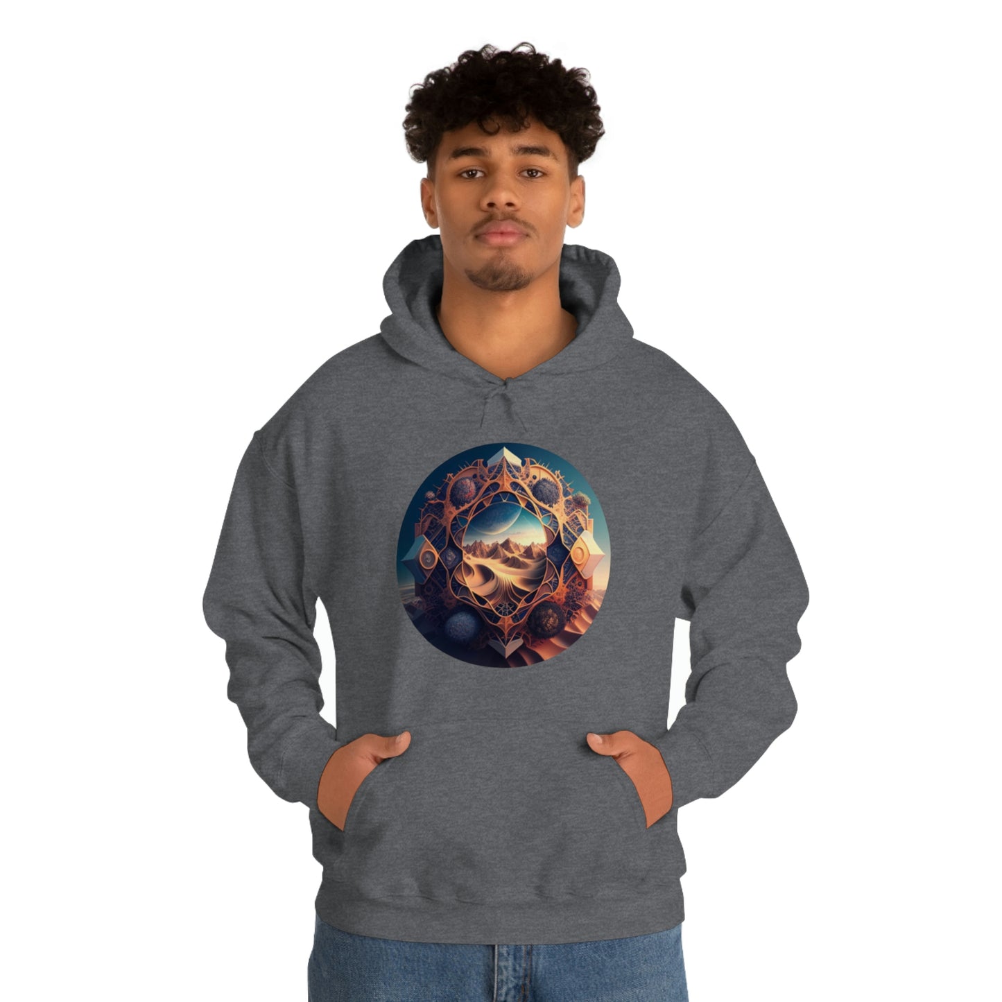 Desert Hoodie, Fantasy Mountain Hoodie, Aesthetic Hoodie with Pocket, Mythical Creatures Hoodie, Comfy Hoodie