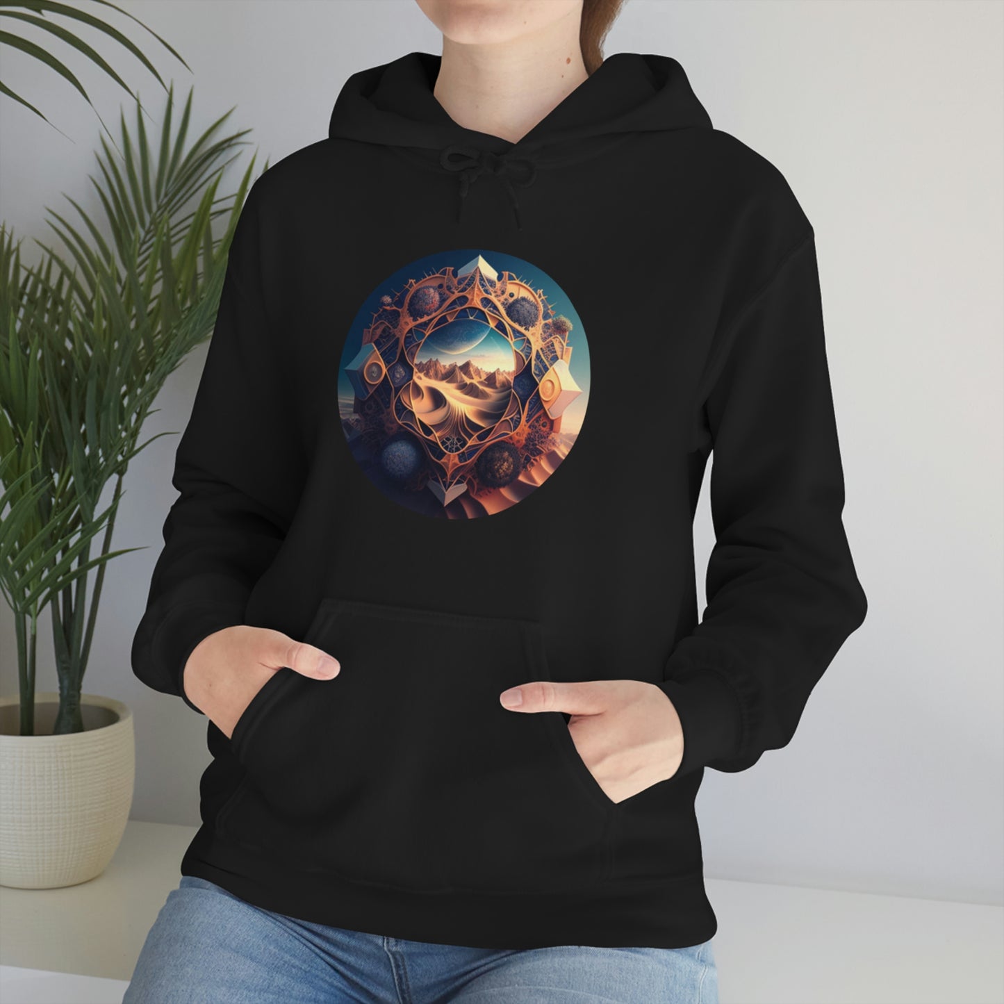 Desert Hoodie, Fantasy Mountain Hoodie, Aesthetic Hoodie with Pocket, Mythical Creatures Hoodie, Comfy Hoodie