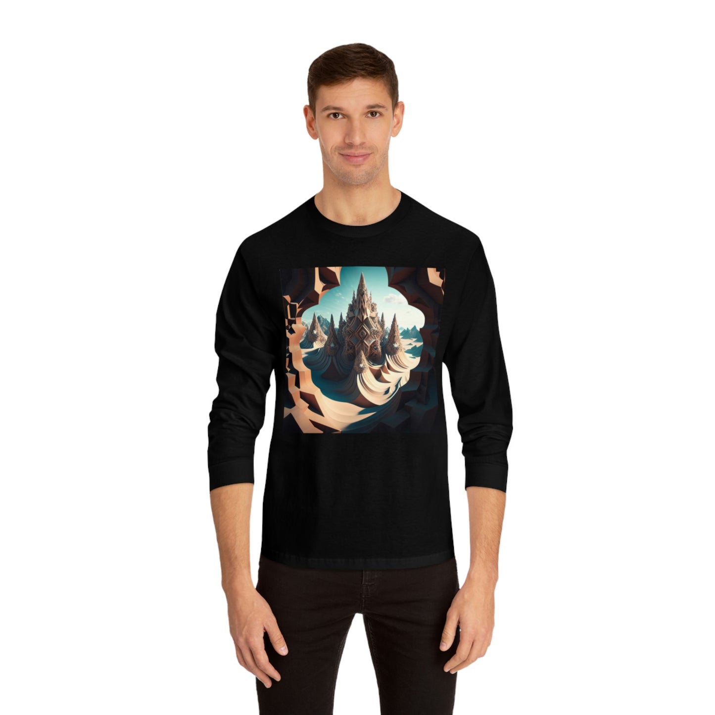Desert Shirt, Sacred Desert Long Sleeve Shirt, Fantasy Clothing Vacation Shirt, Adventure Shirt, Soft Cotton Travel Shirt