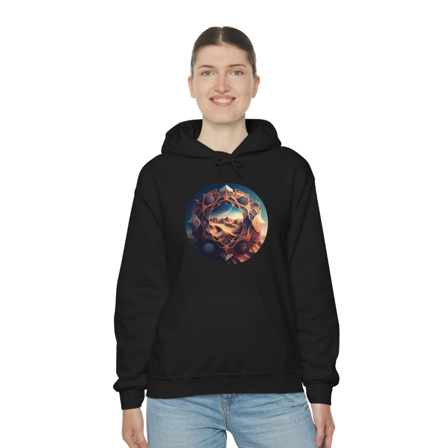 Desert Hoodie, Fantasy Mountain Hoodie, Aesthetic Hoodie with Pocket, Mythical Creatures Hoodie, Comfy Hoodie