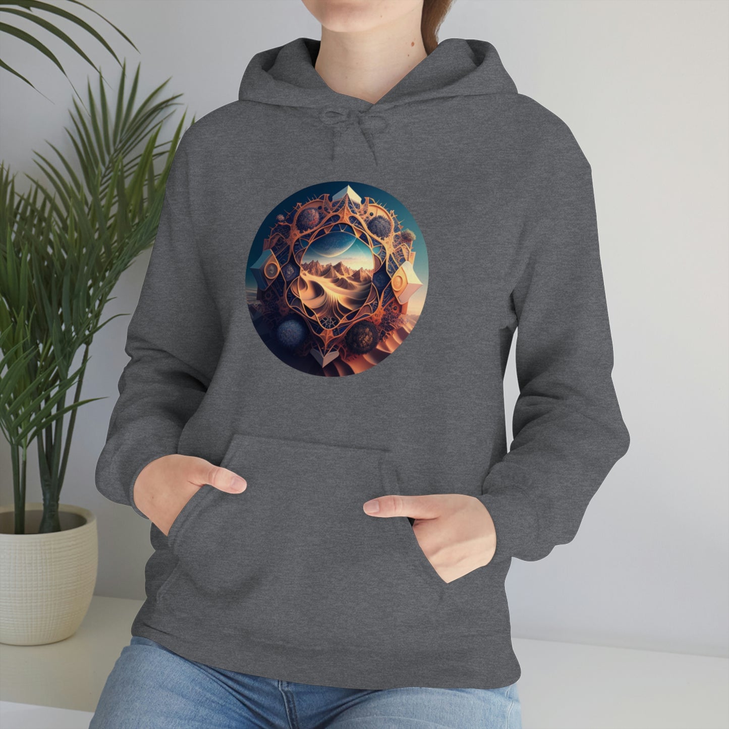 Desert Hoodie, Fantasy Mountain Hoodie, Aesthetic Hoodie with Pocket, Mythical Creatures Hoodie, Comfy Hoodie