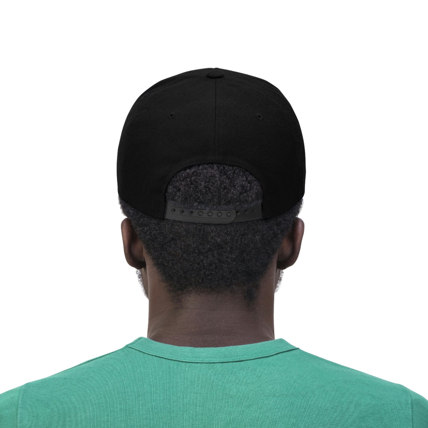 Geometric Pattern Snapback Hat, Adjustable Flat Cap, Black Snapback, Handmade Hat Patch Hat. Summer Hat, Trucker Hat