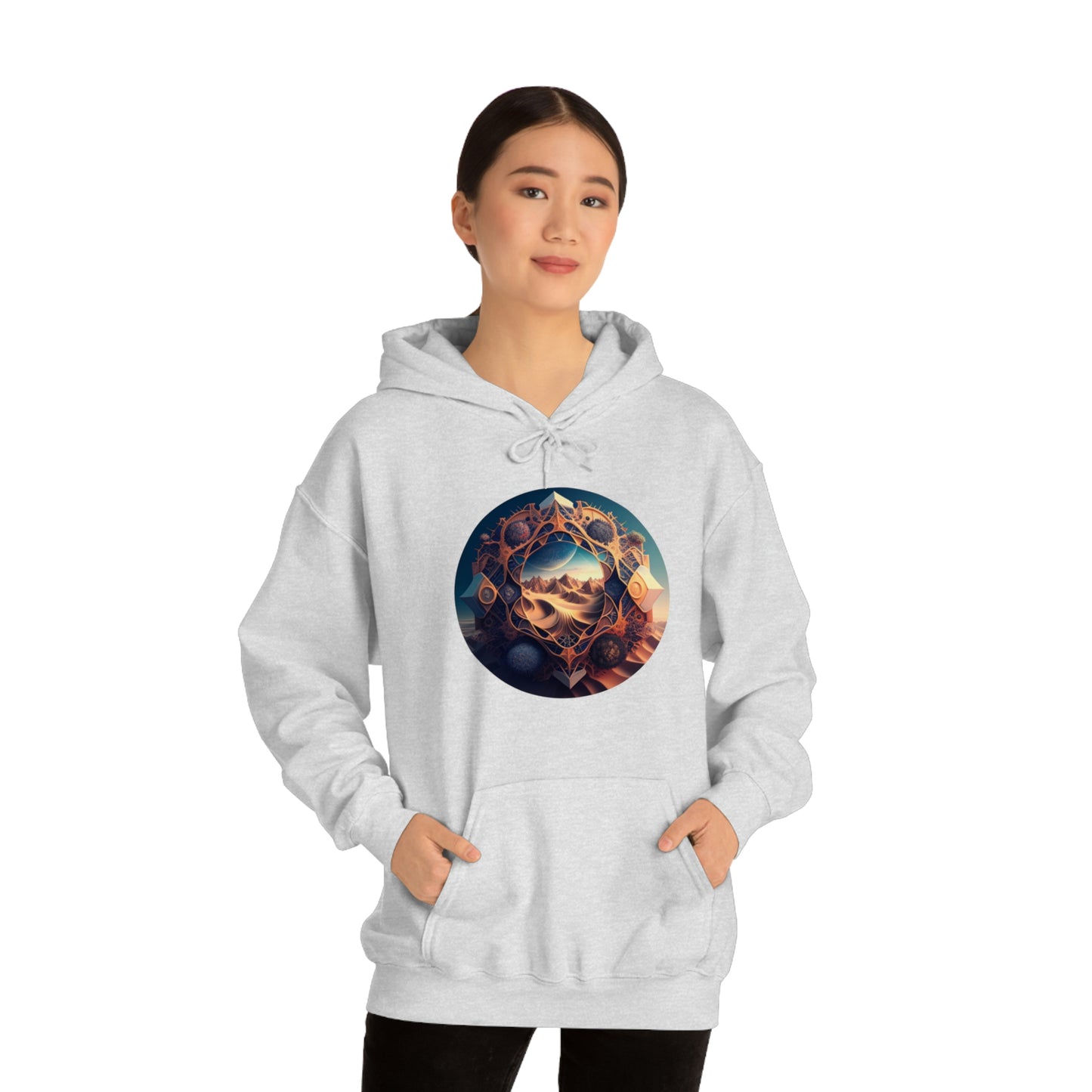 Desert Hoodie, Fantasy Mountain Hoodie, Aesthetic Hoodie with Pocket, Mythical Creatures Hoodie, Comfy Hoodie