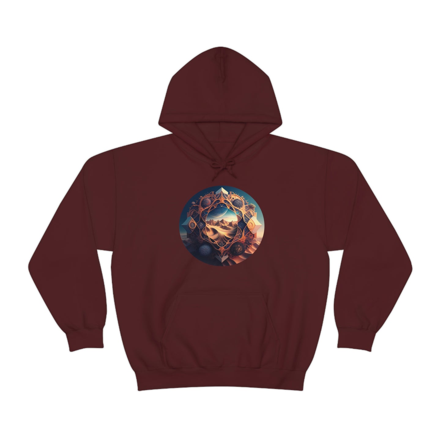 Desert Hoodie, Fantasy Mountain Hoodie, Aesthetic Hoodie with Pocket, Mythical Creatures Hoodie, Comfy Hoodie