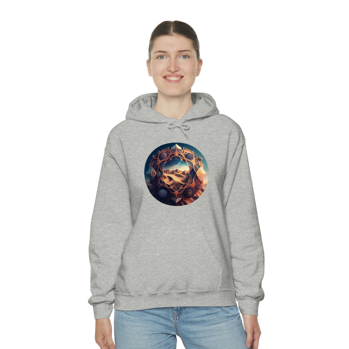 Desert Hoodie, Fantasy Mountain Hoodie, Aesthetic Hoodie with Pocket, Mythical Creatures Hoodie, Comfy Hoodie