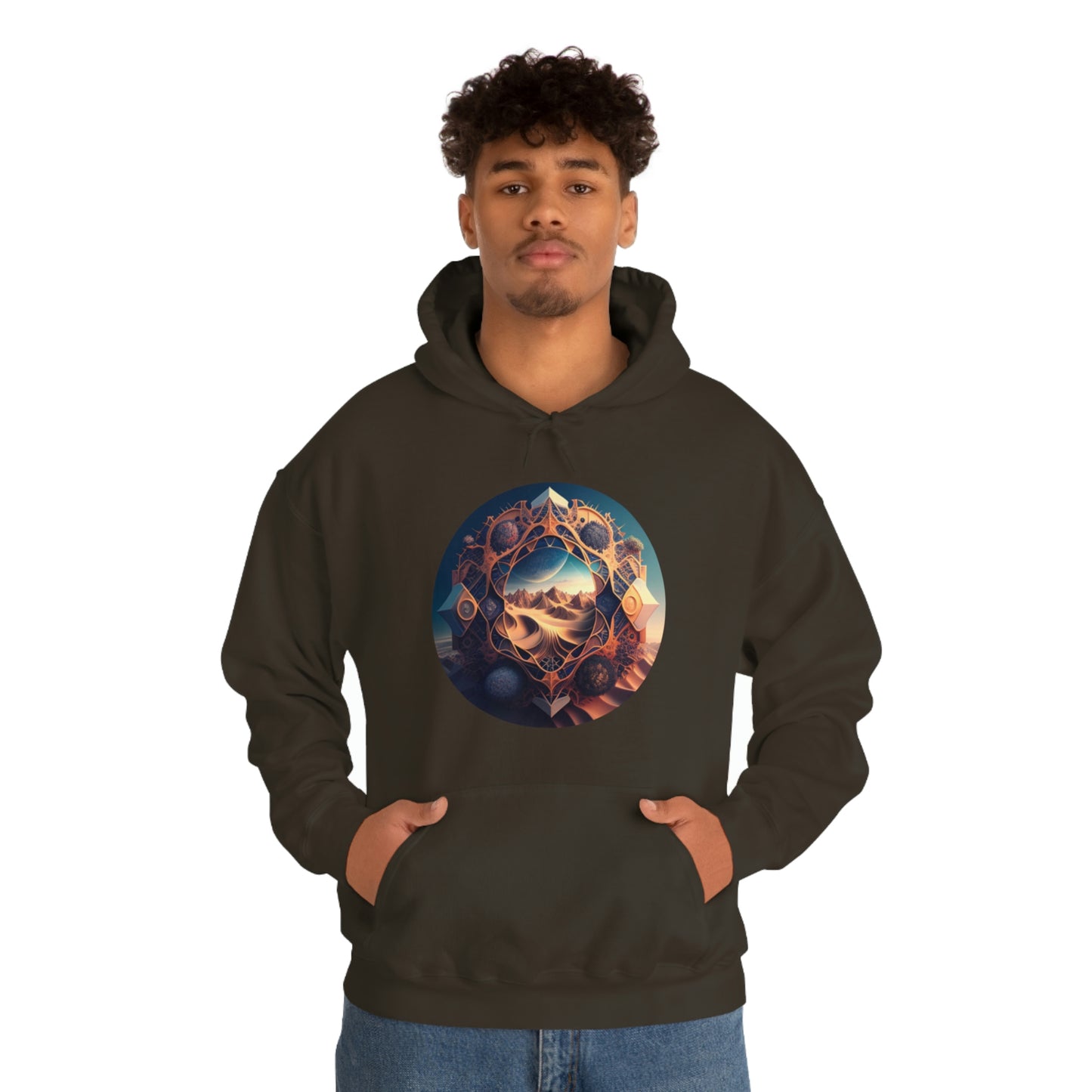 Desert Hoodie, Fantasy Mountain Hoodie, Aesthetic Hoodie with Pocket, Mythical Creatures Hoodie, Comfy Hoodie