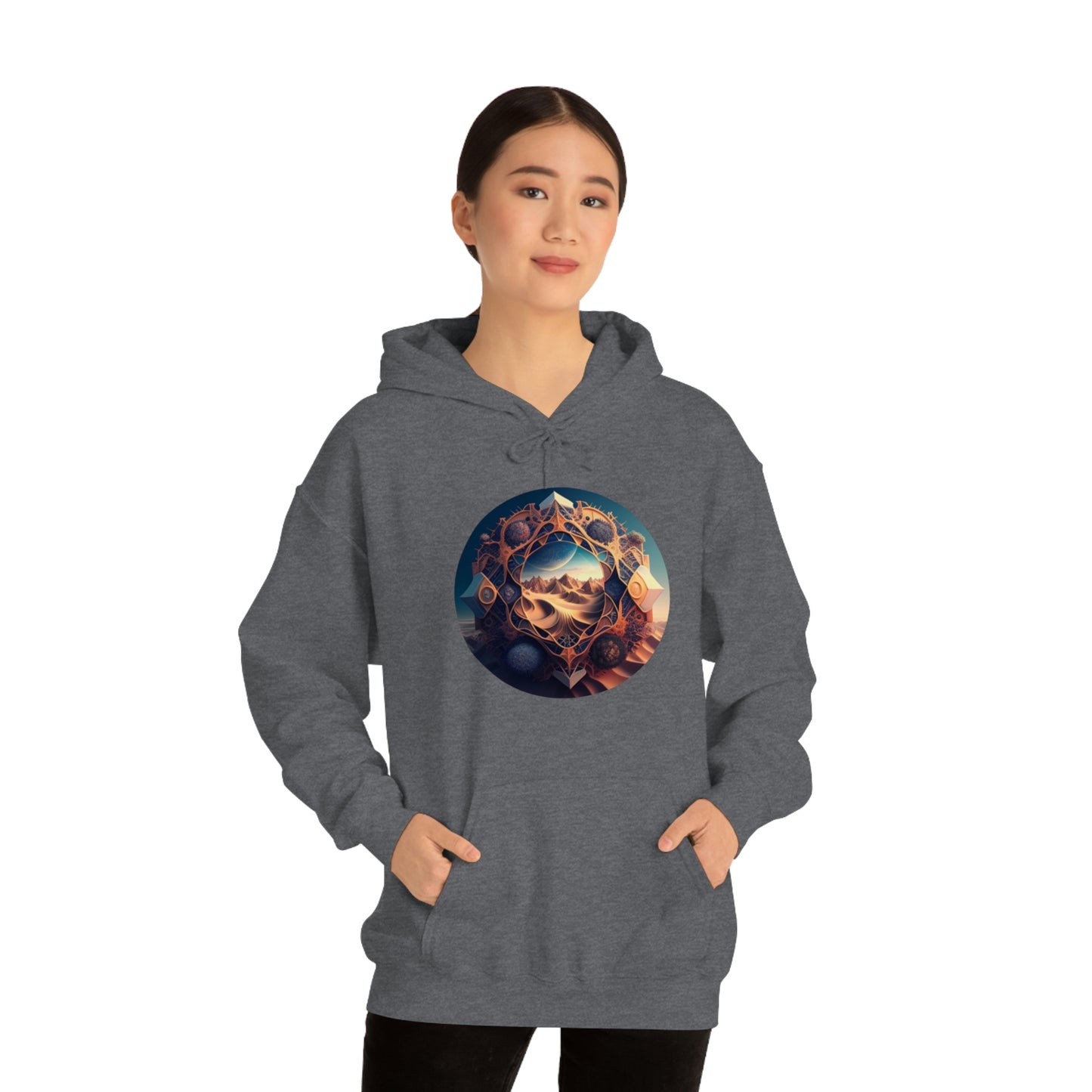 Desert Hoodie, Fantasy Mountain Hoodie, Aesthetic Hoodie with Pocket, Mythical Creatures Hoodie, Comfy Hoodie