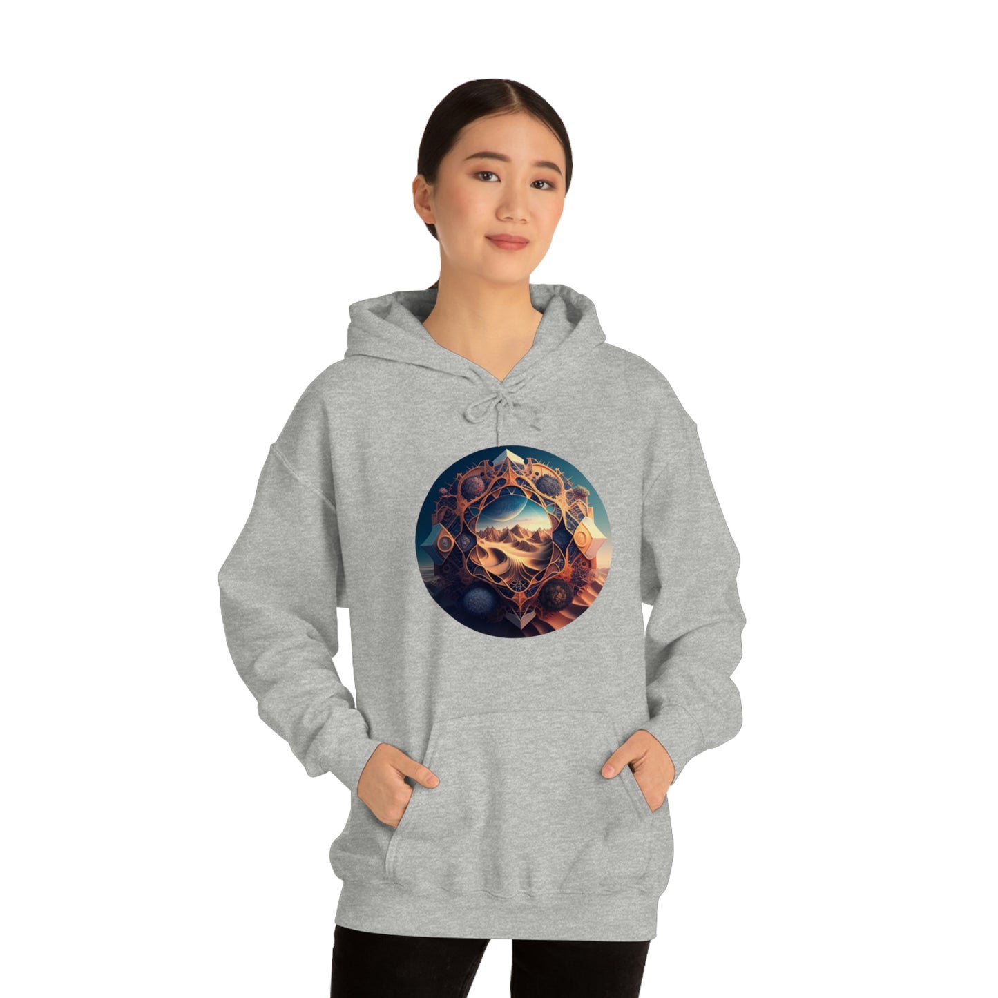 Desert Hoodie, Fantasy Mountain Hoodie, Aesthetic Hoodie with Pocket, Mythical Creatures Hoodie, Comfy Hoodie