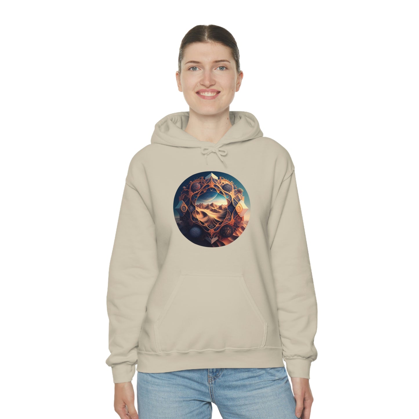Desert Hoodie, Fantasy Mountain Hoodie, Aesthetic Hoodie with Pocket, Mythical Creatures Hoodie, Comfy Hoodie