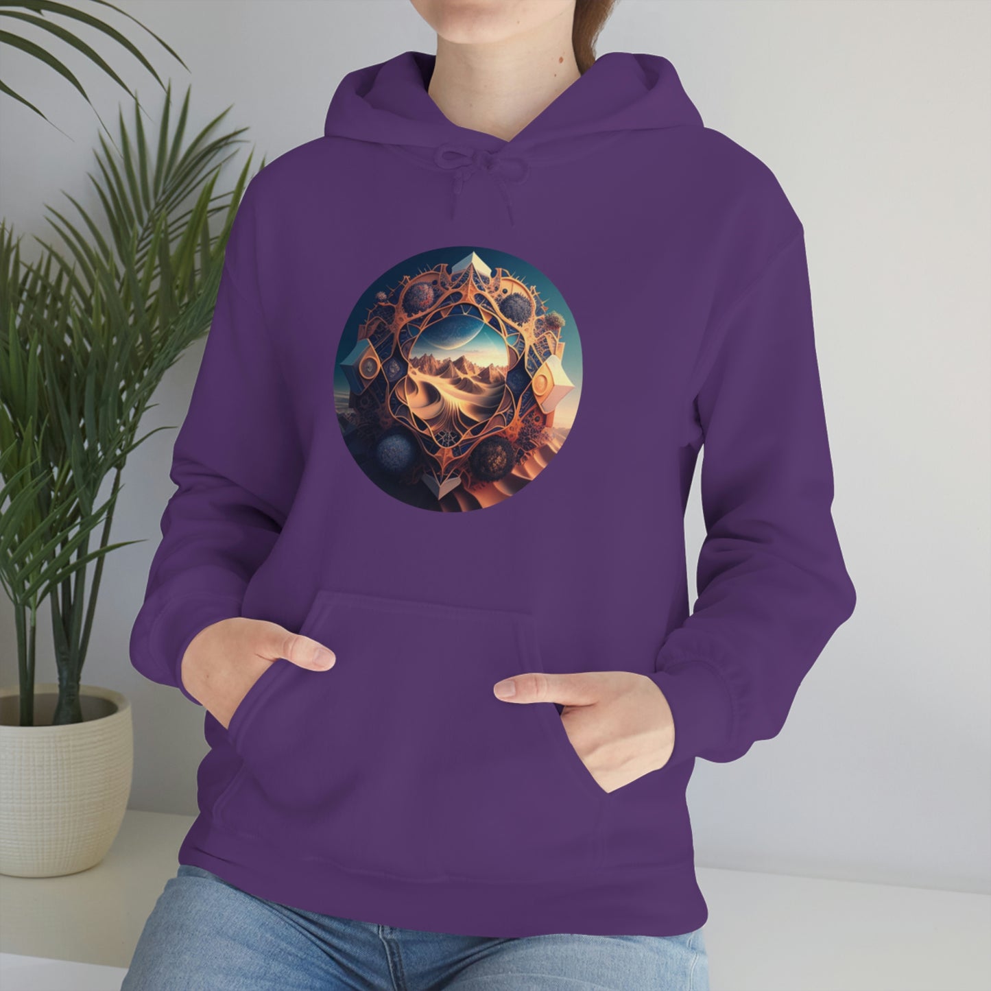 Desert Hoodie, Fantasy Mountain Hoodie, Aesthetic Hoodie with Pocket, Mythical Creatures Hoodie, Comfy Hoodie