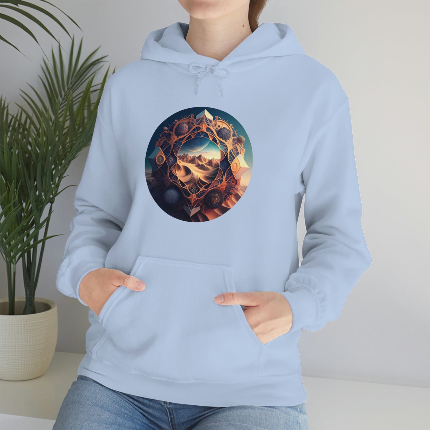 Desert Hoodie, Fantasy Mountain Hoodie, Aesthetic Hoodie with Pocket, Mythical Creatures Hoodie, Comfy Hoodie