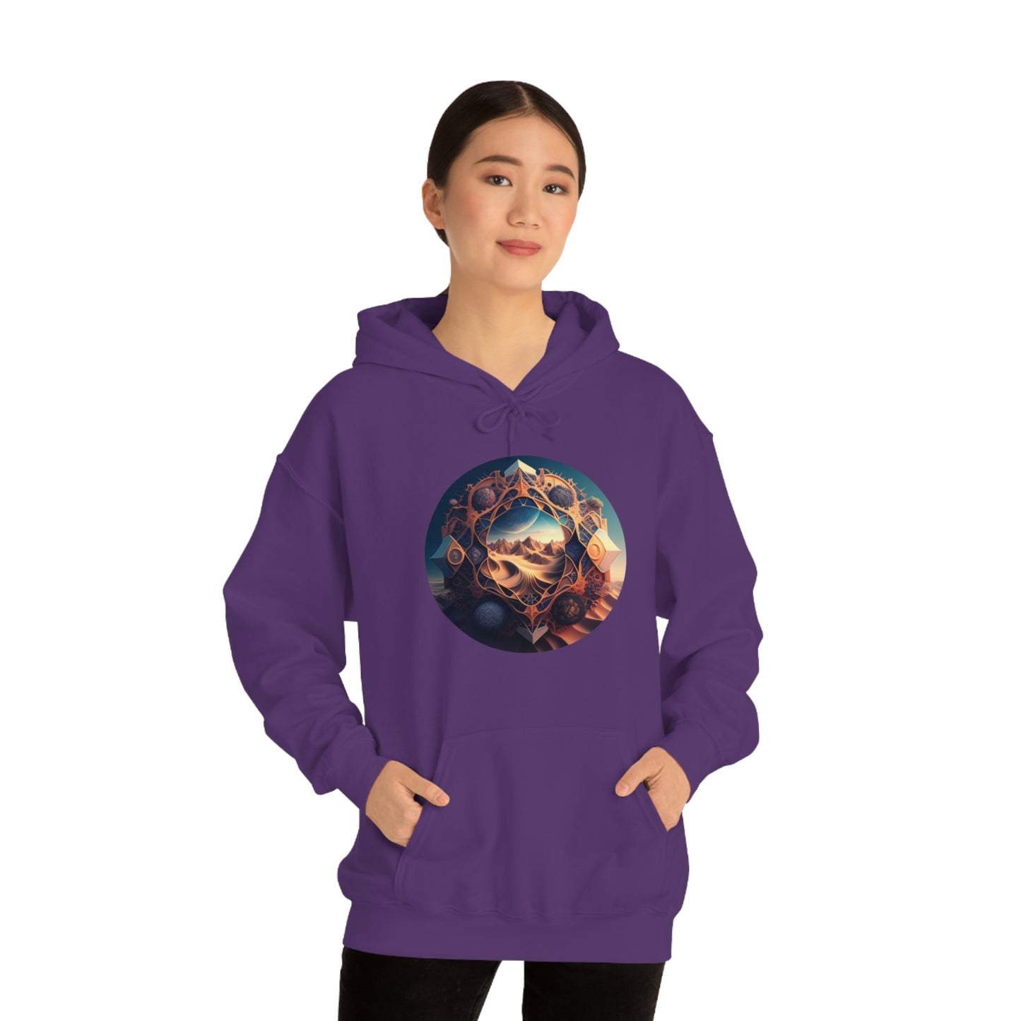 Desert Hoodie, Fantasy Mountain Hoodie, Aesthetic Hoodie with Pocket, Mythical Creatures Hoodie, Comfy Hoodie