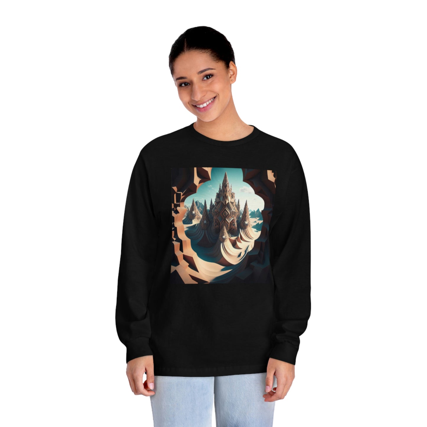 Desert Shirt, Sacred Desert Long Sleeve Shirt, Fantasy Clothing Vacation Shirt, Adventure Shirt, Soft Cotton Travel Shirt