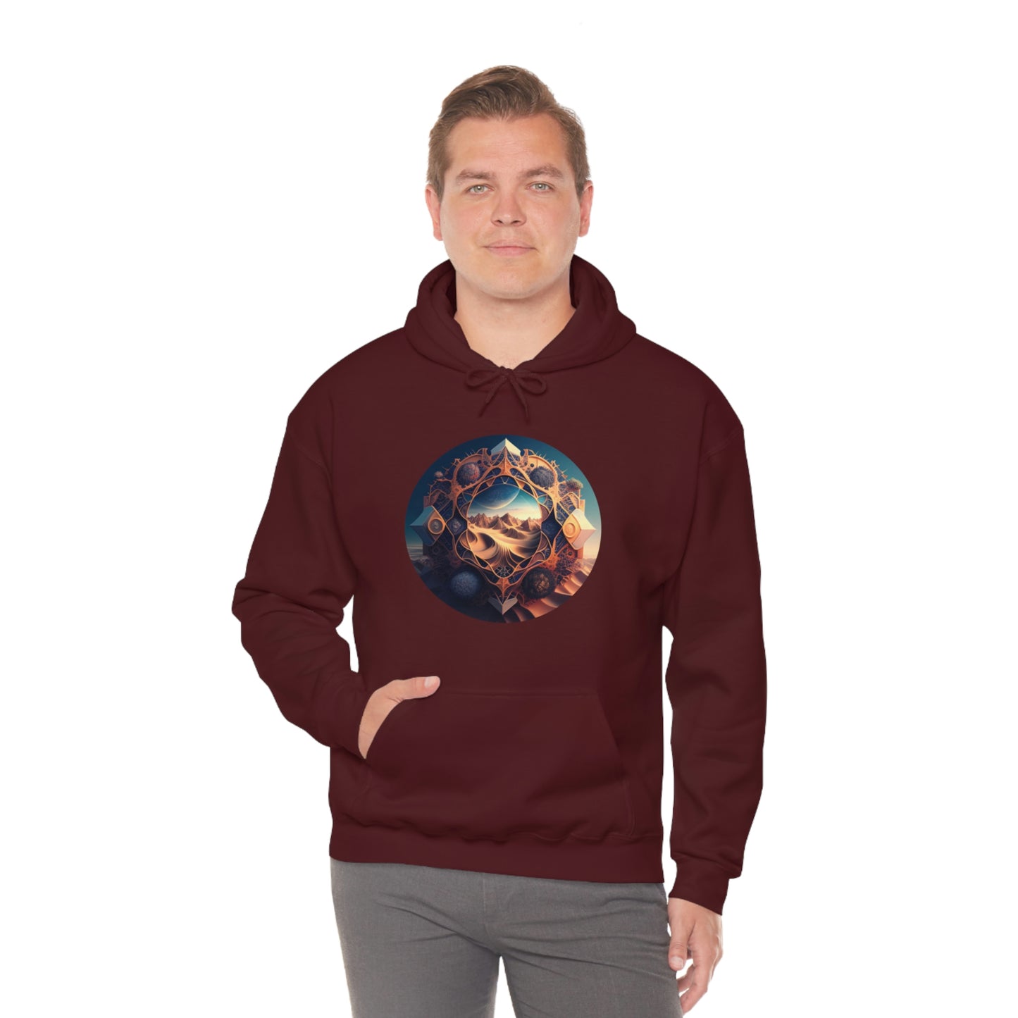 Desert Hoodie, Fantasy Mountain Hoodie, Aesthetic Hoodie with Pocket, Mythical Creatures Hoodie, Comfy Hoodie