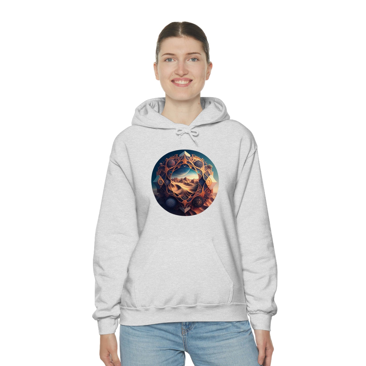 Desert Hoodie, Fantasy Mountain Hoodie, Aesthetic Hoodie with Pocket, Mythical Creatures Hoodie, Comfy Hoodie