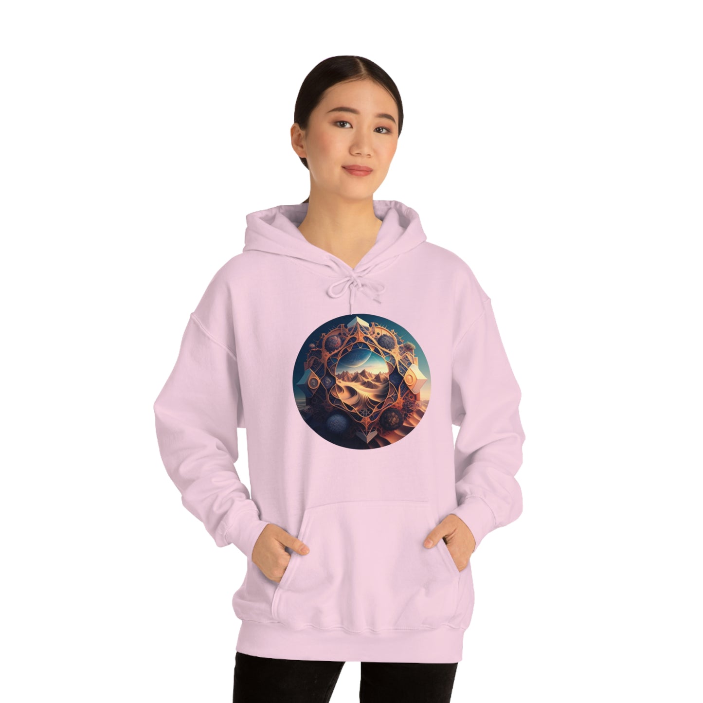 Desert Hoodie, Fantasy Mountain Hoodie, Aesthetic Hoodie with Pocket, Mythical Creatures Hoodie, Comfy Hoodie