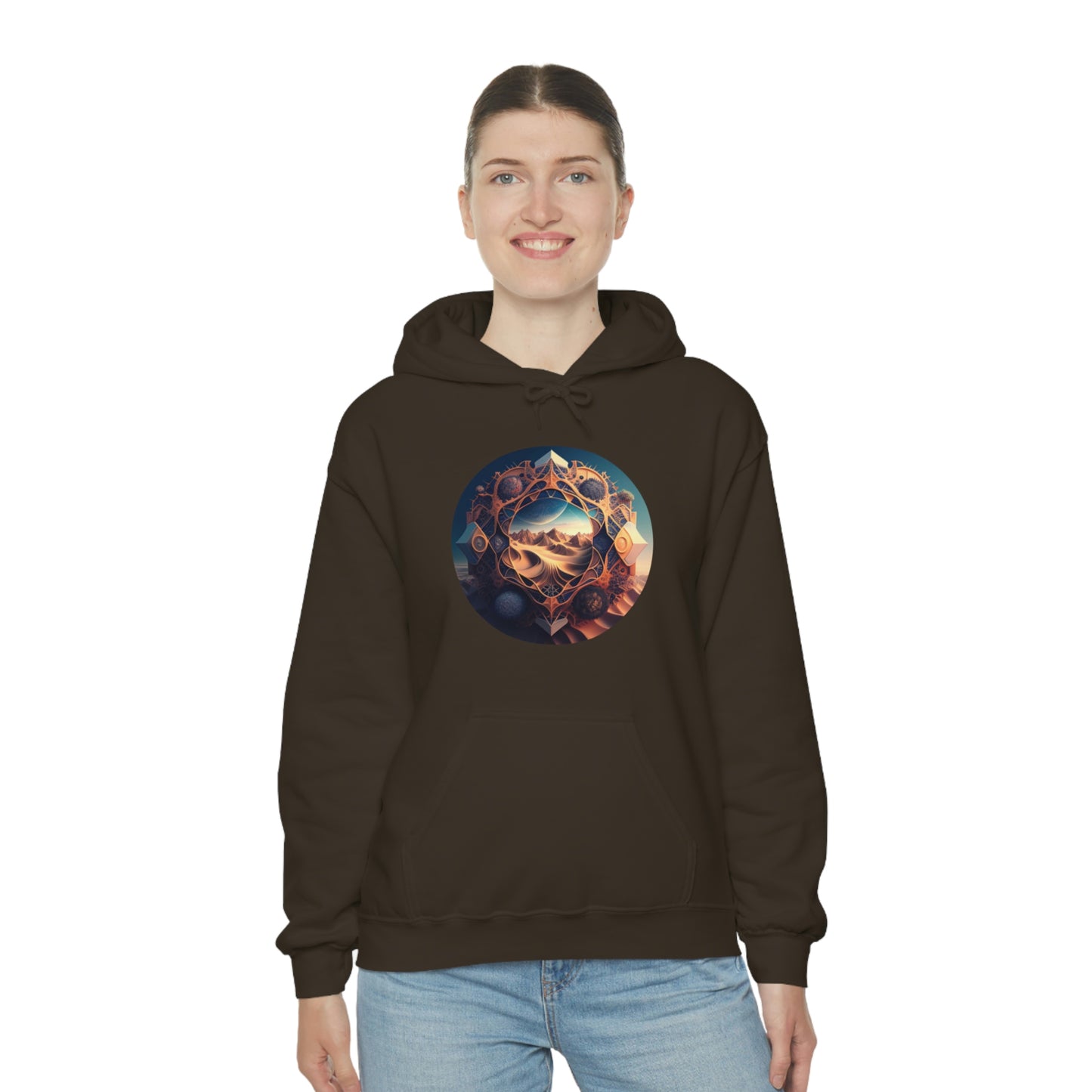 Desert Hoodie, Fantasy Mountain Hoodie, Aesthetic Hoodie with Pocket, Mythical Creatures Hoodie, Comfy Hoodie