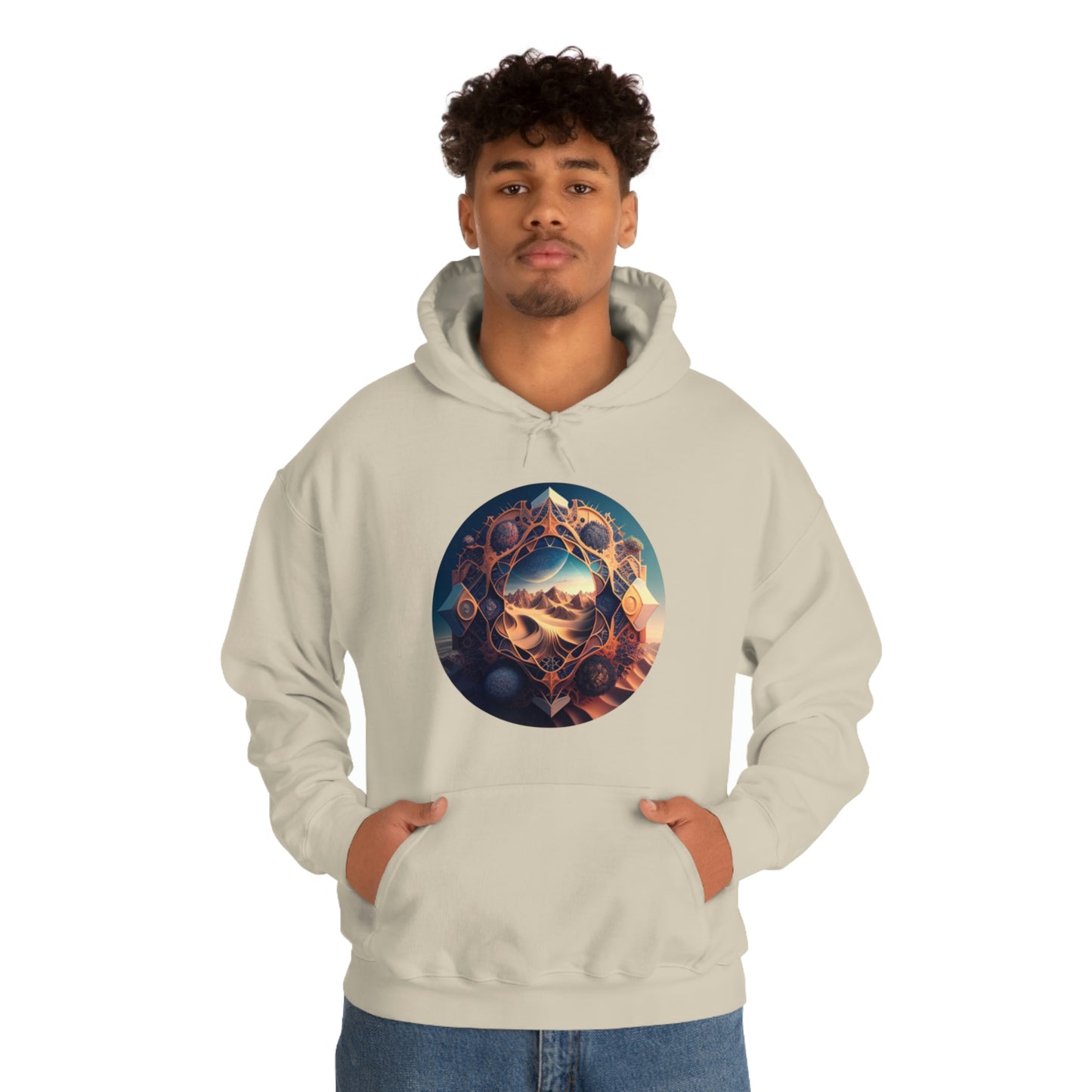 Desert Hoodie, Fantasy Mountain Hoodie, Aesthetic Hoodie with Pocket, Mythical Creatures Hoodie, Comfy Hoodie