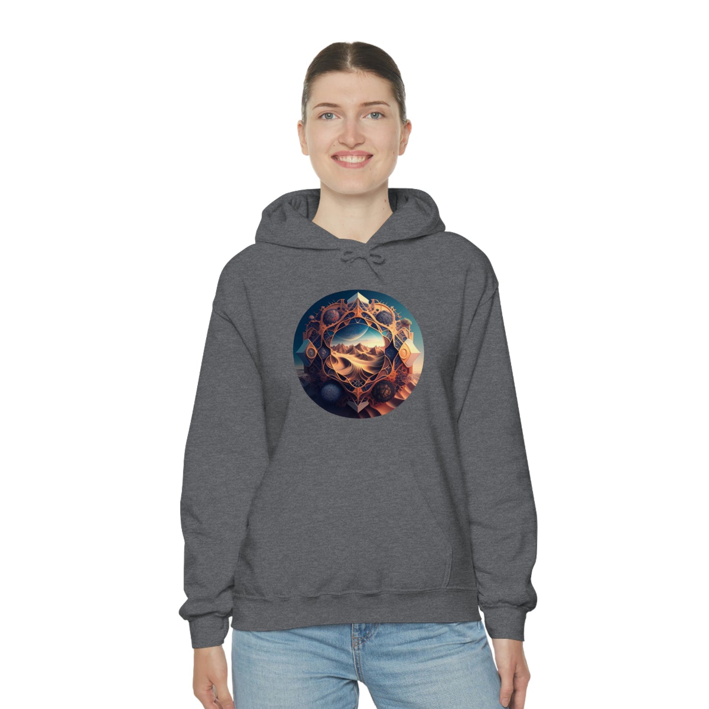 Desert Hoodie, Fantasy Mountain Hoodie, Aesthetic Hoodie with Pocket, Mythical Creatures Hoodie, Comfy Hoodie