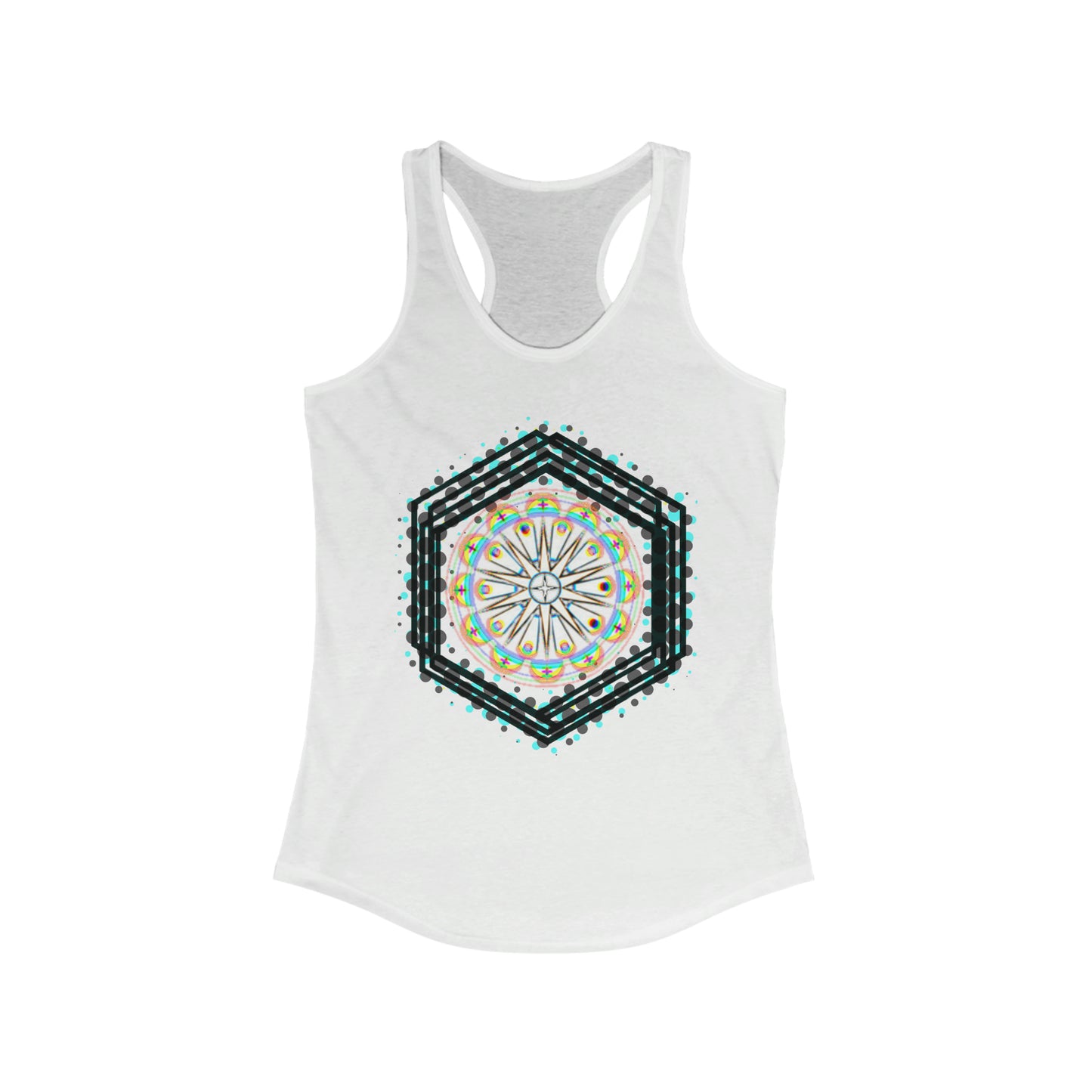 Mandala Art Tank Top, Mandala Pattern Tank, Graphic Tank Top, Racerback Tank Top, Womens Tank Top, Summer Crossfit Tank