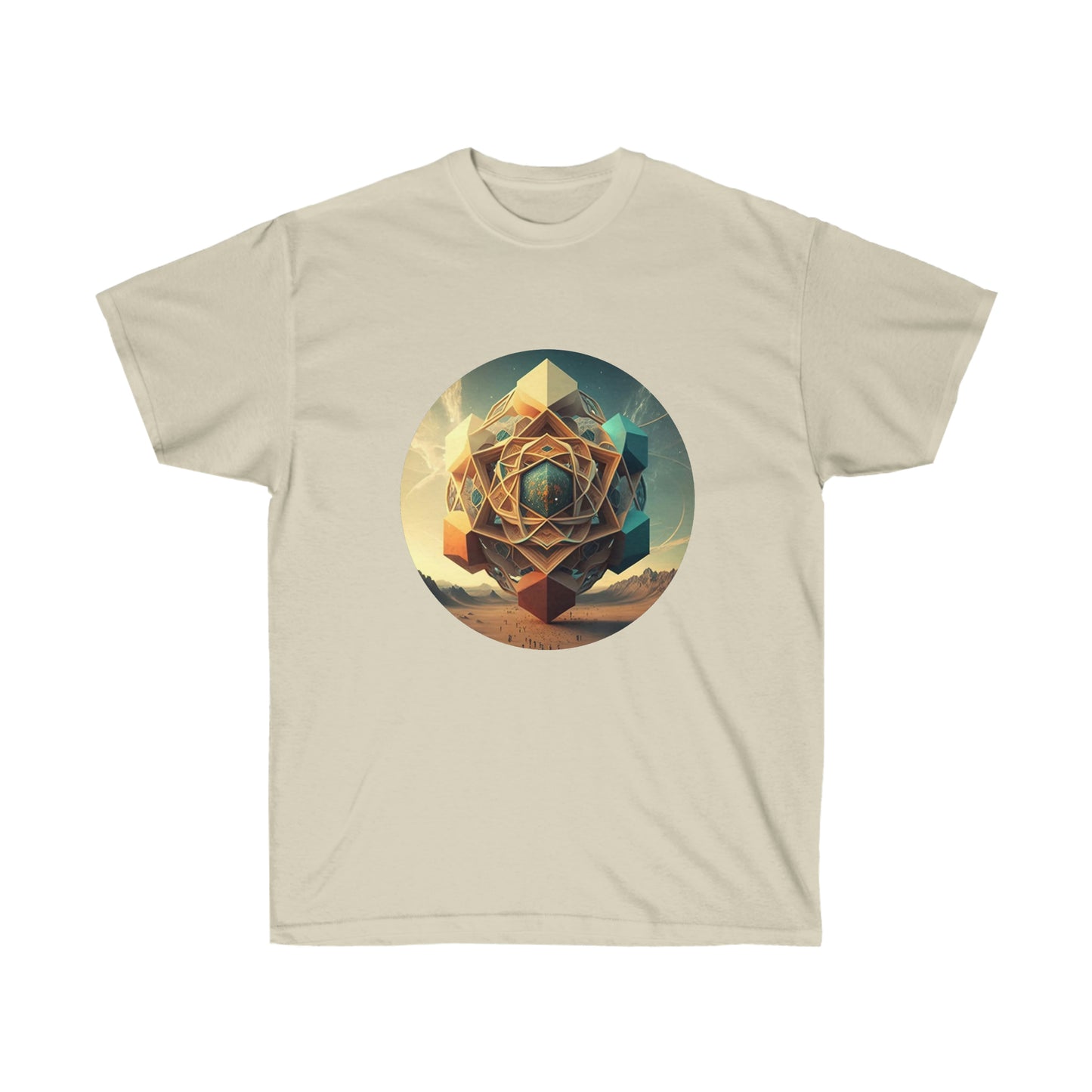 Sacred Geometry Tee, Platonic Solids Geometric Shirt, Desert Vibes Shirt, Mystical Clothing Adventure Shirt, Mystical Shirt