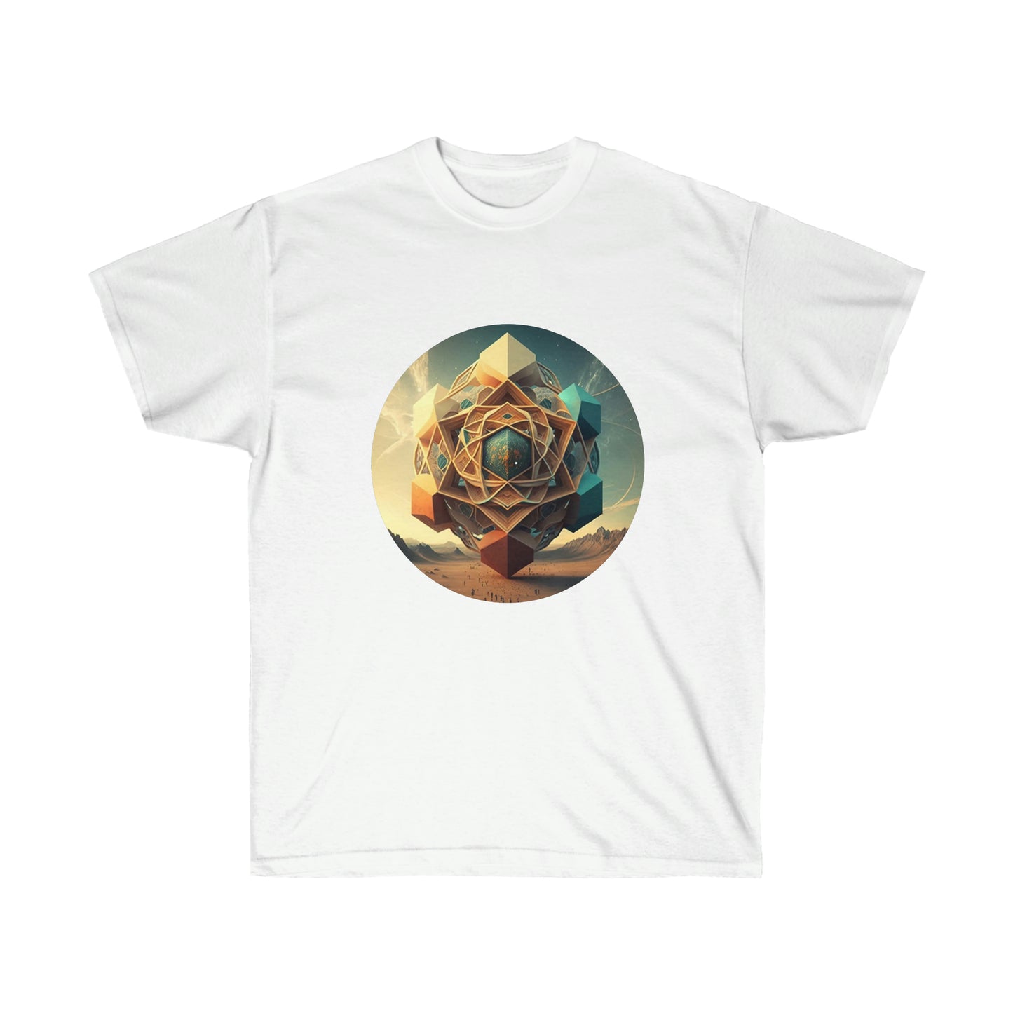 Sacred Geometry Tee, Platonic Solids Geometric Shirt, Desert Vibes Shirt, Mystical Clothing Adventure Shirt, Mystical Shirt