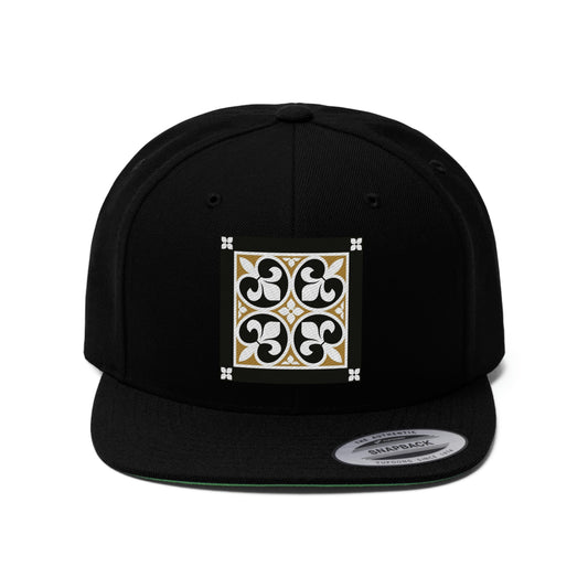 Fleur De Lis Flat Bill Hat, Adjustable Flat Hat, Black Snapback Trucker Hats, Handmade Hat Patch Hat, Summer Hat