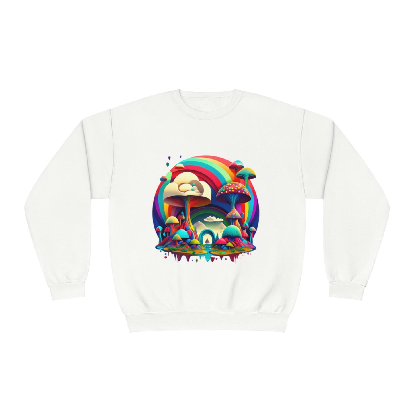 Rainbow Mushroom Sweatshirt, Graphic Sweatshirt, Mushroom Sweater Rainbow Sweatshirt, Mushroom Clothing Aesthetic Sweatshirt