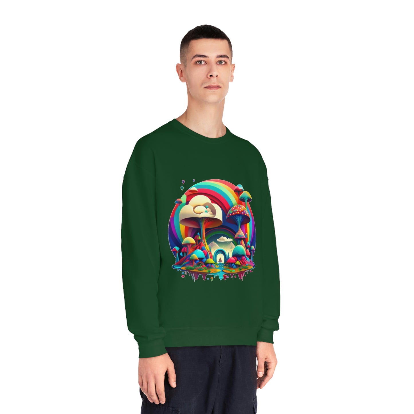 Rainbow Mushroom Sweatshirt, Graphic Sweatshirt, Mushroom Sweater Rainbow Sweatshirt, Mushroom Clothing Aesthetic Sweatshirt