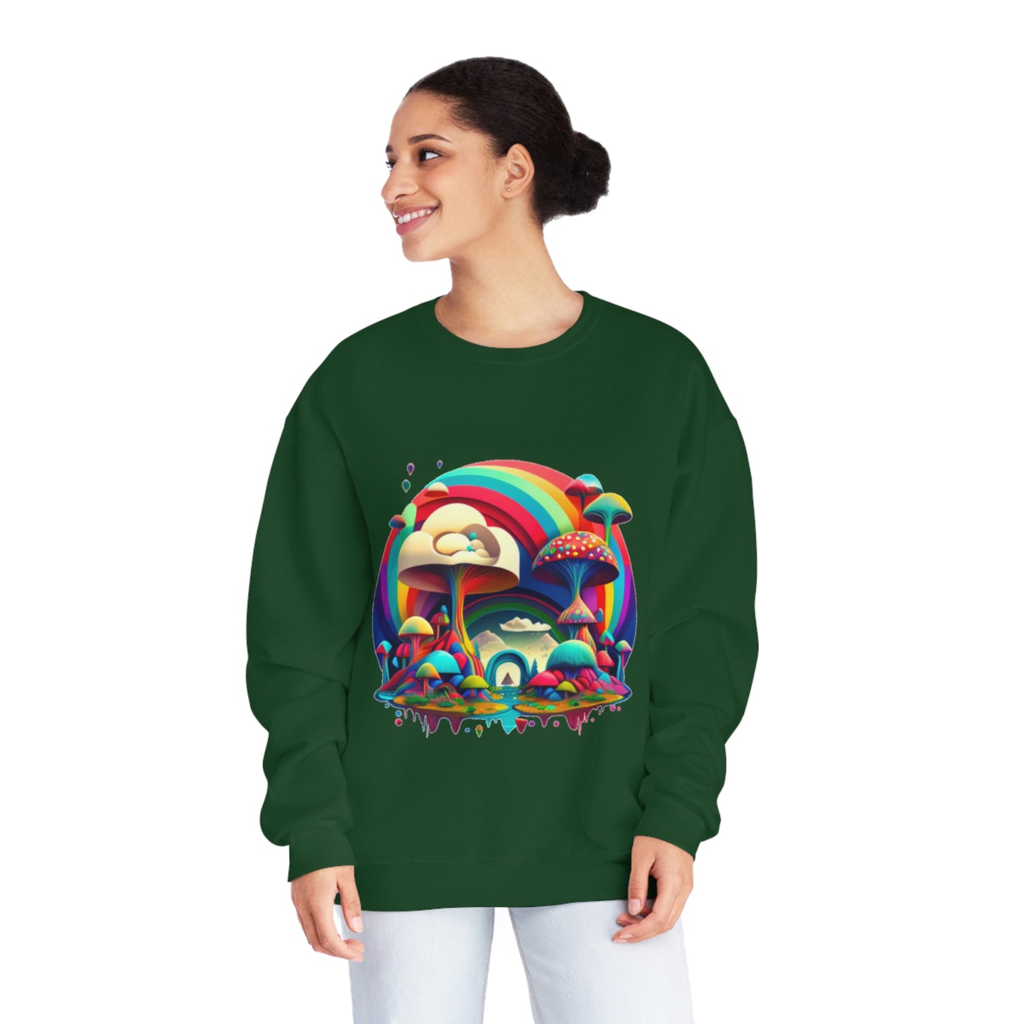 Rainbow Mushroom Sweatshirt, Graphic Sweatshirt, Mushroom Sweater Rainbow Sweatshirt, Mushroom Clothing Aesthetic Sweatshirt