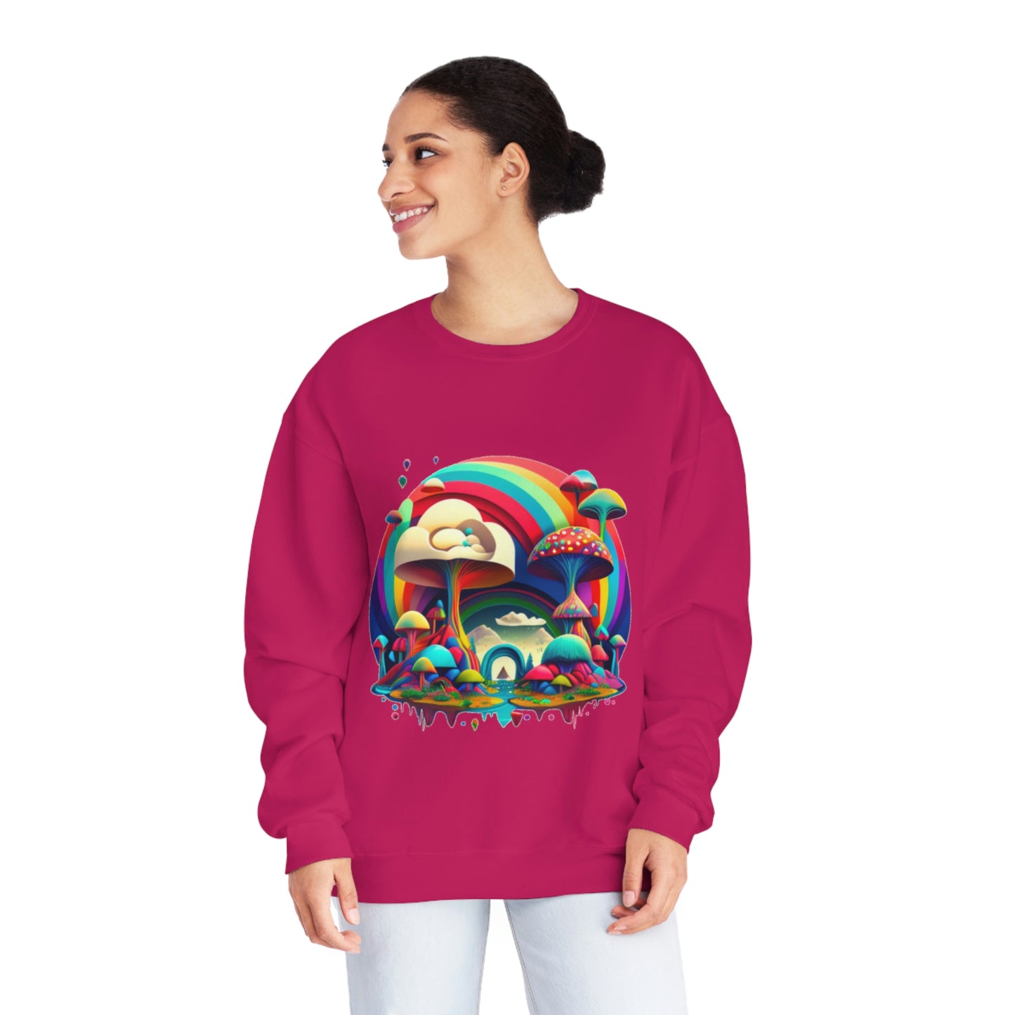 Rainbow Mushroom Sweatshirt, Graphic Sweatshirt, Mushroom Sweater Rainbow Sweatshirt, Mushroom Clothing Aesthetic Sweatshirt