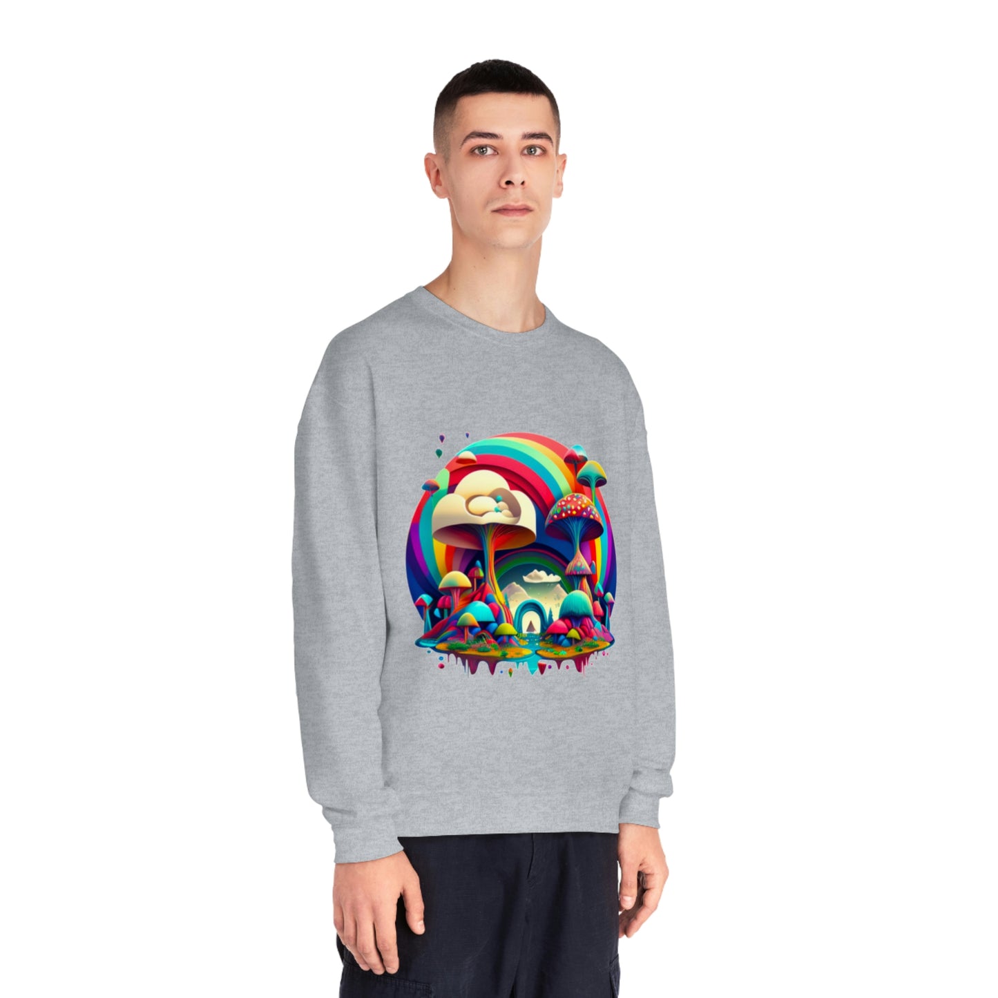 Rainbow Mushroom Sweatshirt, Graphic Sweatshirt, Mushroom Sweater Rainbow Sweatshirt, Mushroom Clothing Aesthetic Sweatshirt