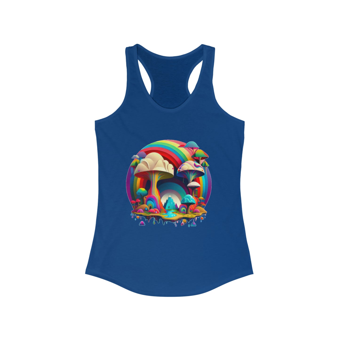 Rainbow Tank Top for Women, Graphic Tank Top, Tank Tops for Women Black Tank Top, Summer Mushroom Tank