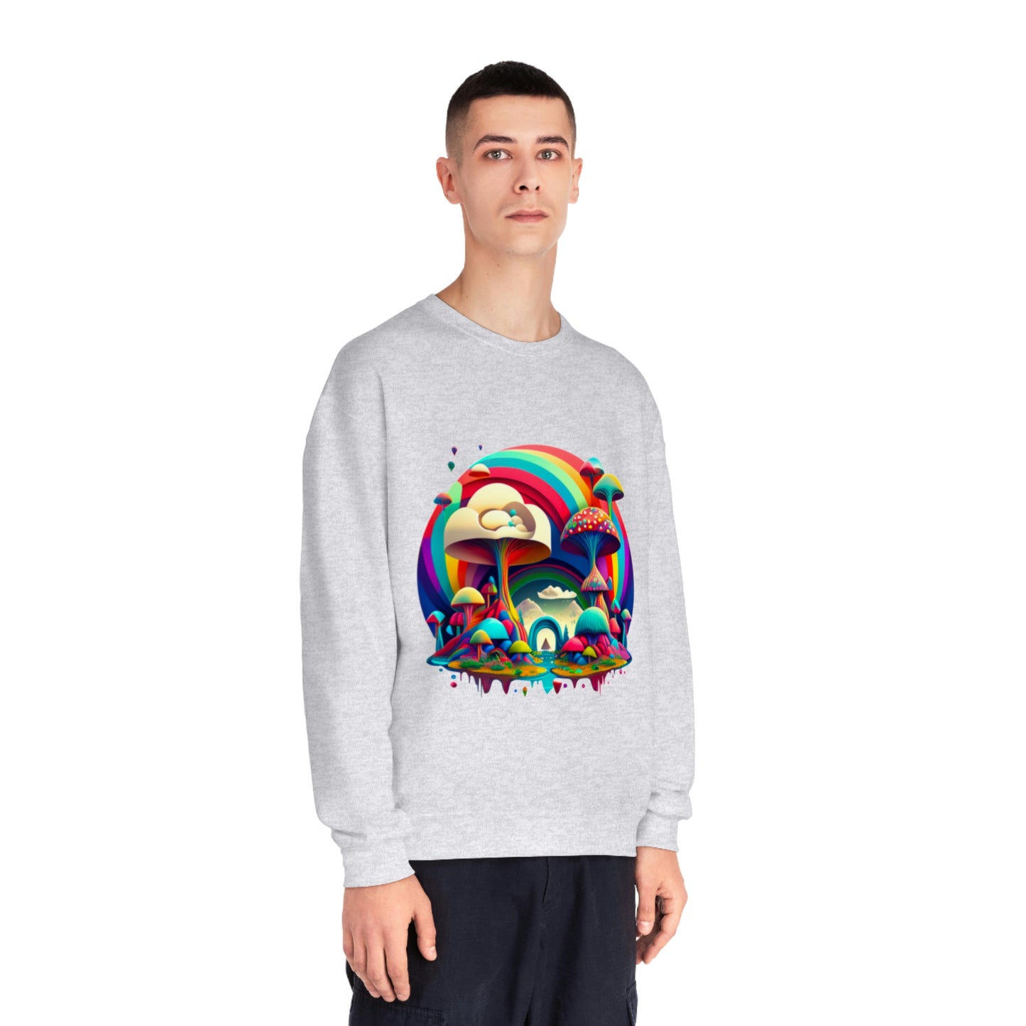 Rainbow Mushroom Sweatshirt, Graphic Sweatshirt, Mushroom Sweater Rainbow Sweatshirt, Mushroom Clothing Aesthetic Sweatshirt