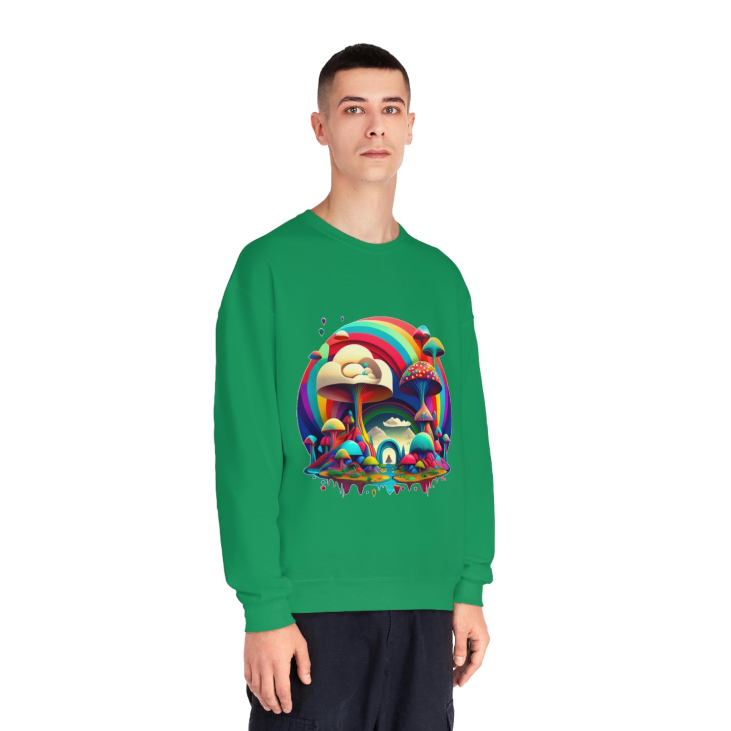 Rainbow Mushroom Sweatshirt, Graphic Sweatshirt, Mushroom Sweater Rainbow Sweatshirt, Mushroom Clothing Aesthetic Sweatshirt