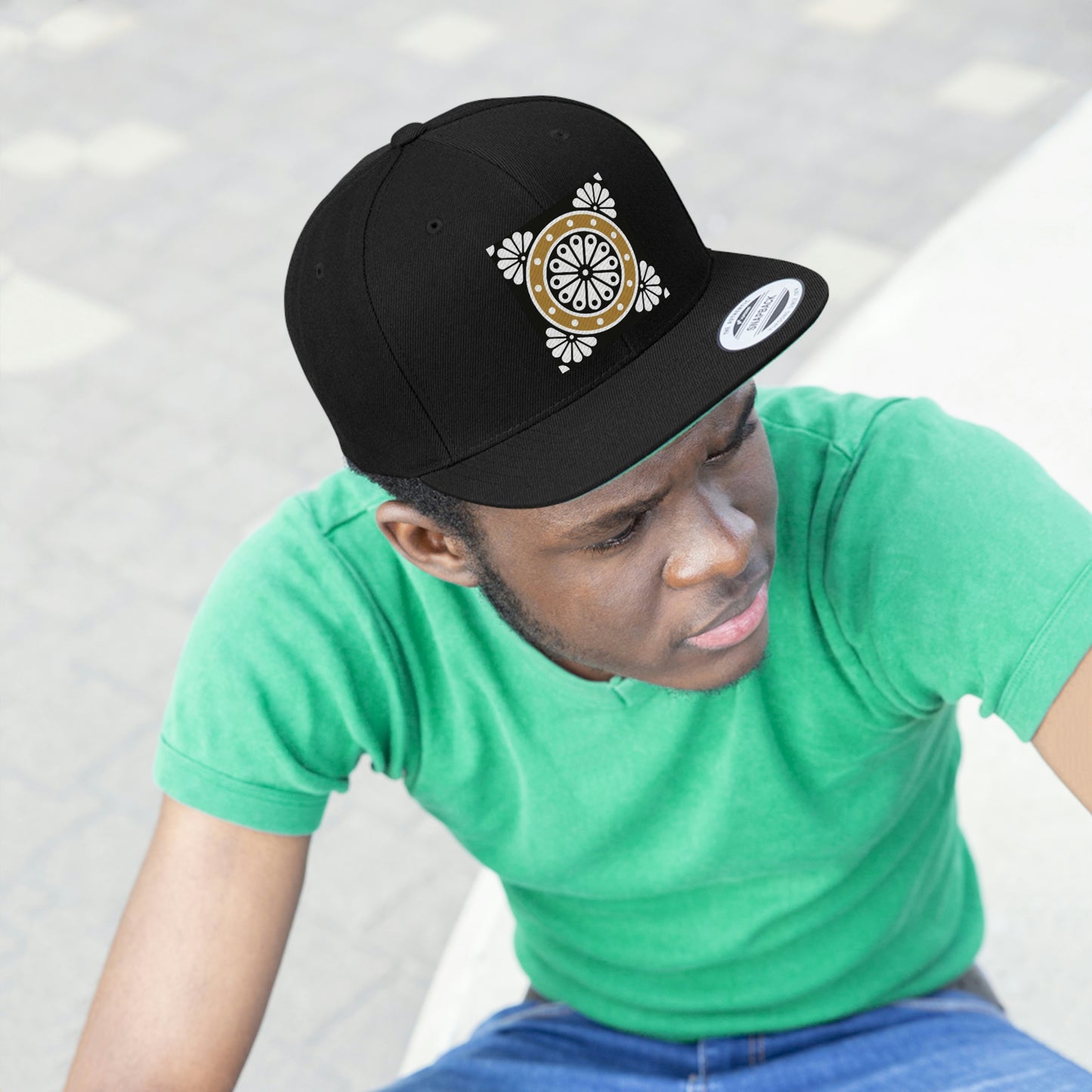 Mandala wheel Flat Bill Hat