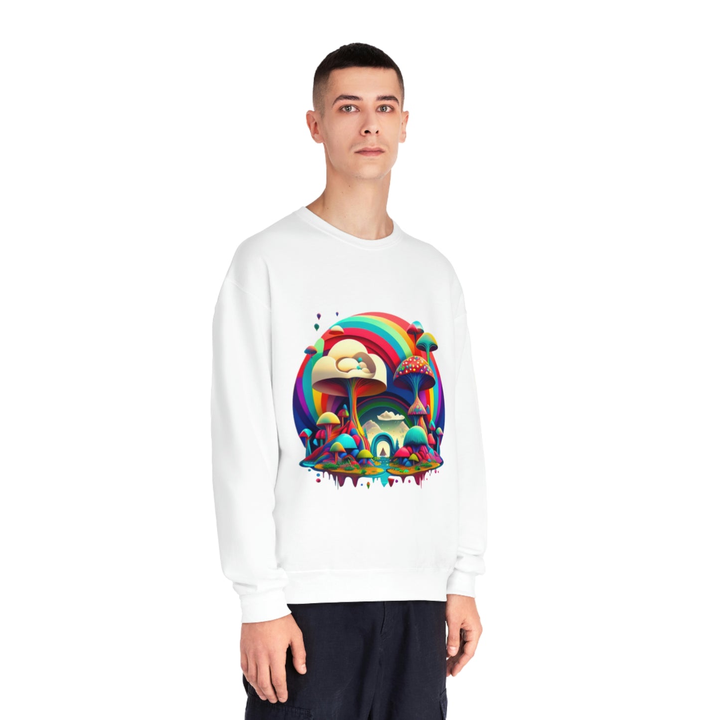 Rainbow Mushroom Sweatshirt, Graphic Sweatshirt, Mushroom Sweater Rainbow Sweatshirt, Mushroom Clothing Aesthetic Sweatshirt