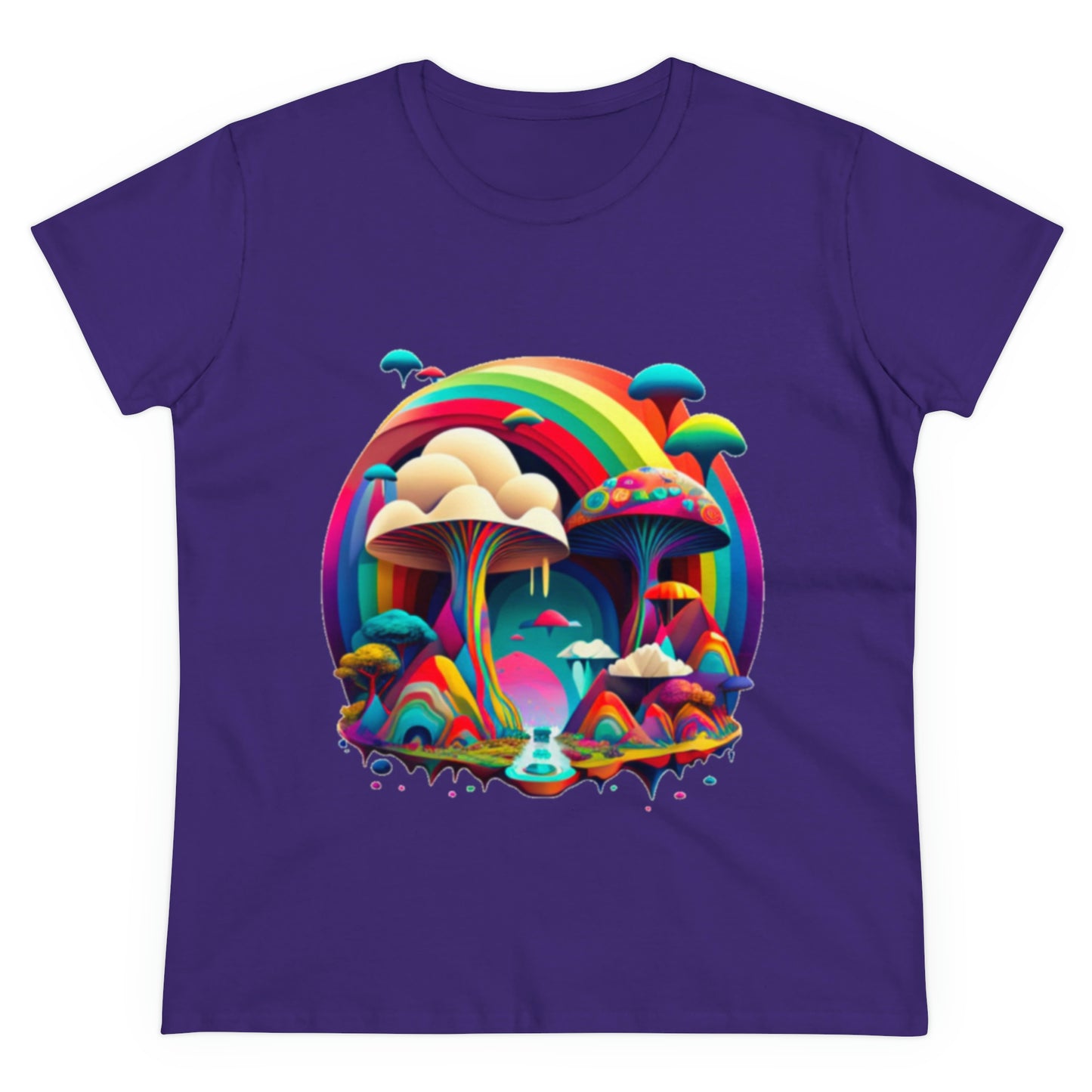 Rainbow Mushroom Shirt for Women, Mushroom Clothing Adventure Shirt, Good Vibes Shirt, Western Feminine Shirt, Short Sleeve Shirt