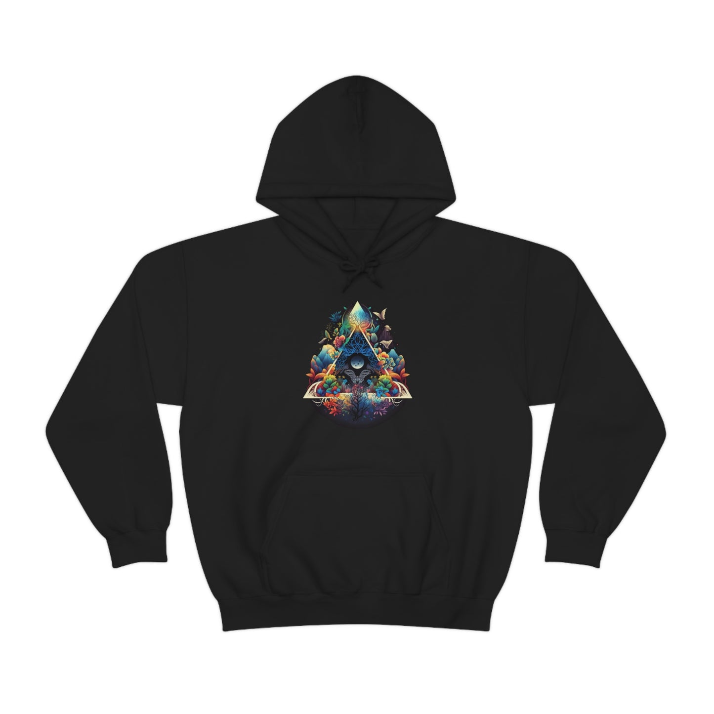 Nature Hoodie, Triangle of Life Botanical Hoodie, Aesthetic Flower Hoodie, Unisex Hoodie with Pocket, Streetwear Hoodie